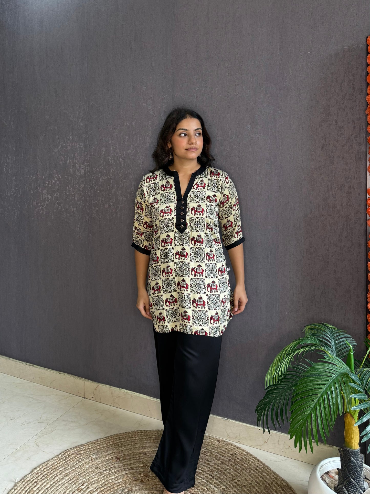 Modal cotton Ajrakh Coord set