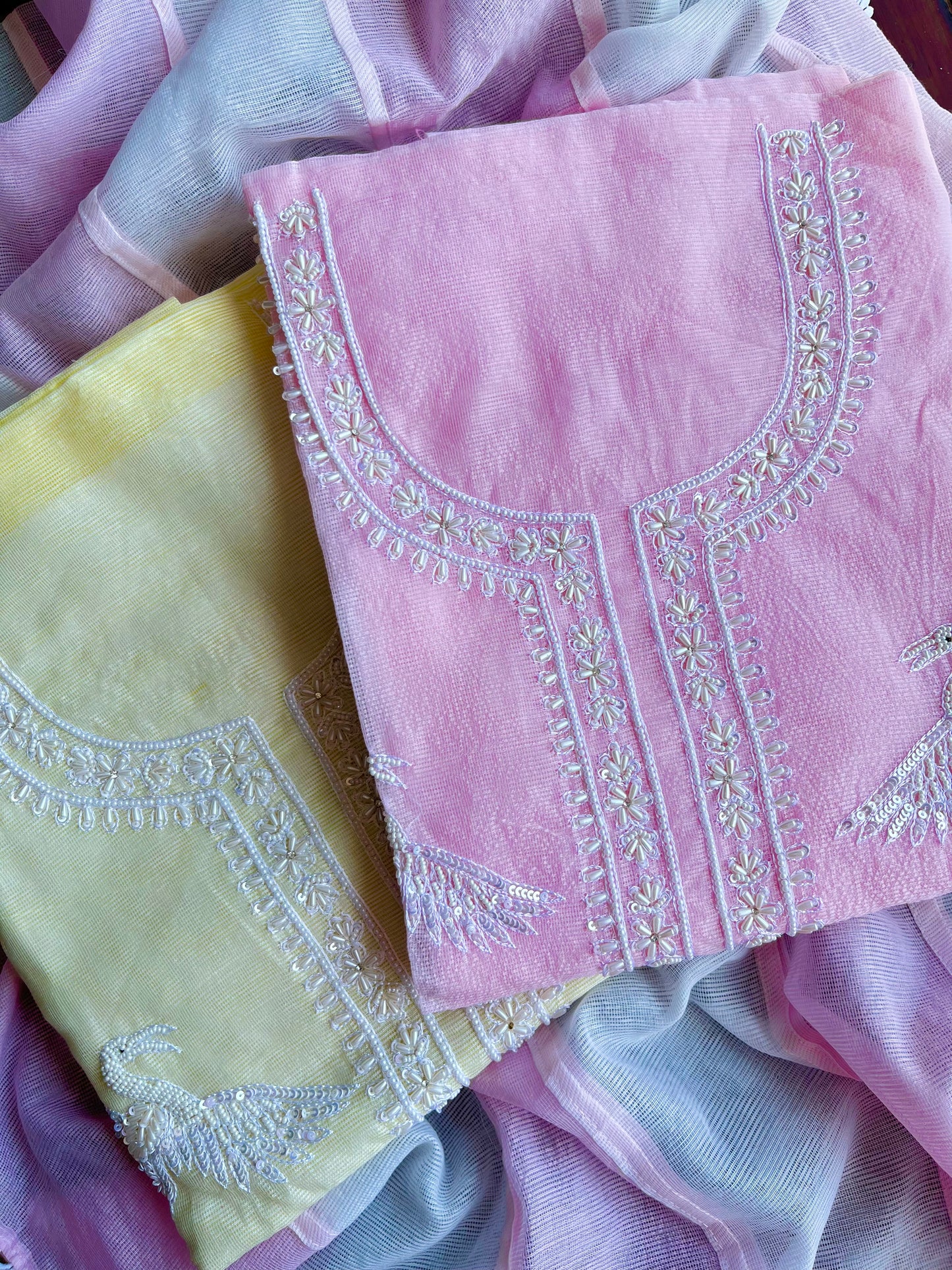 Kota doria pearlwork suits
