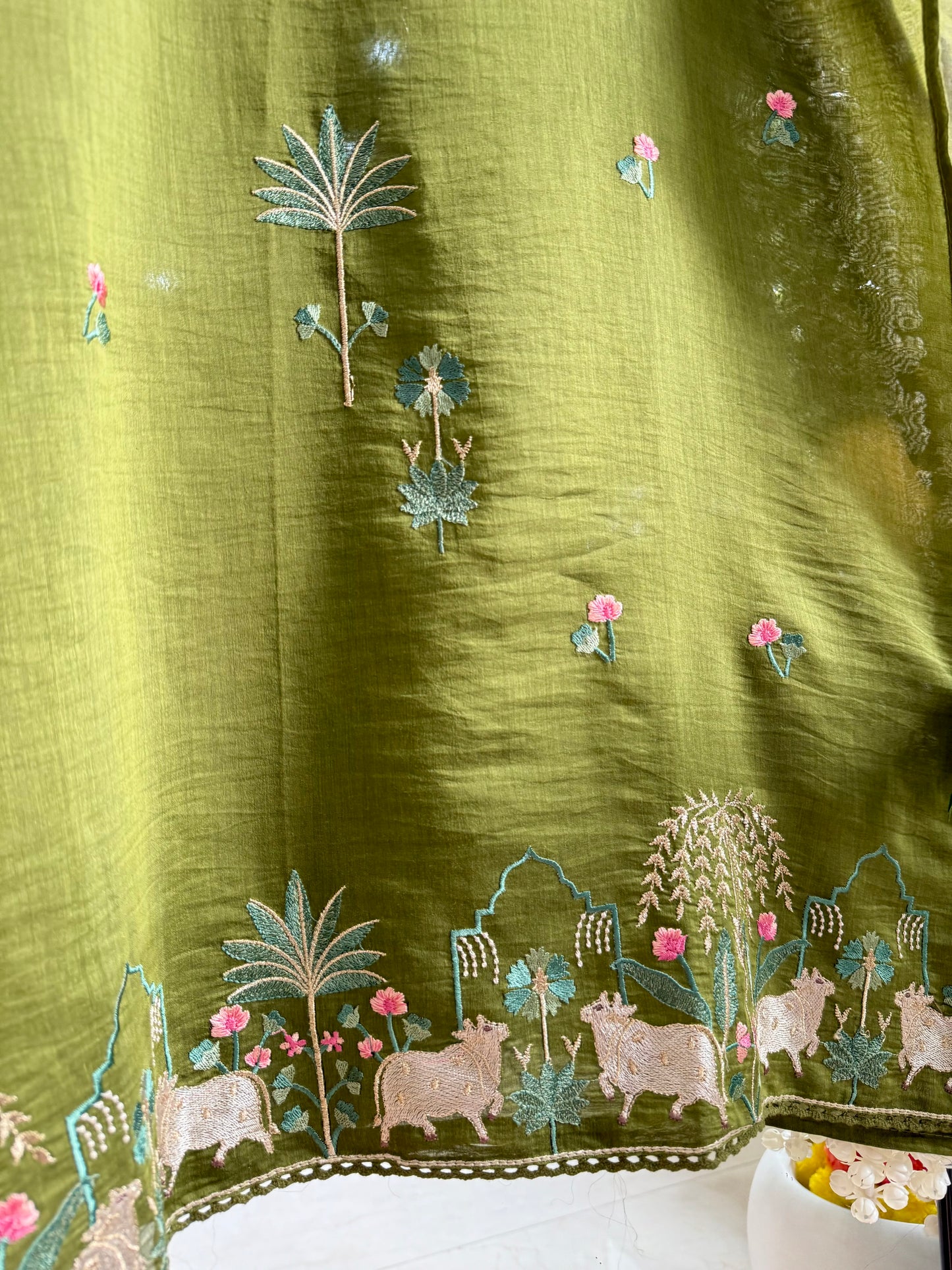 Luxurious Mul chanderi pichwai suit