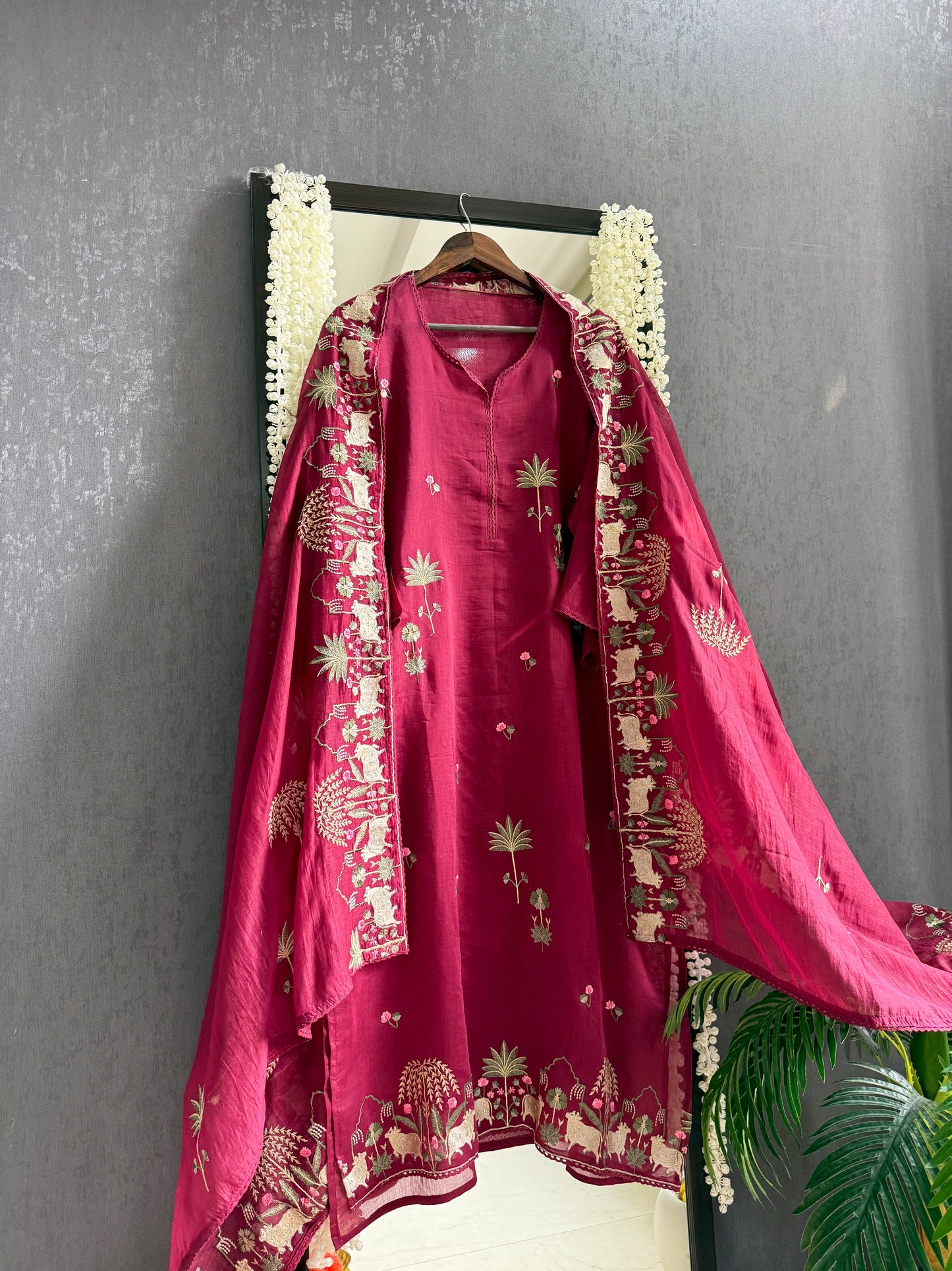 Luxurious Mul chanderi pichwai suit