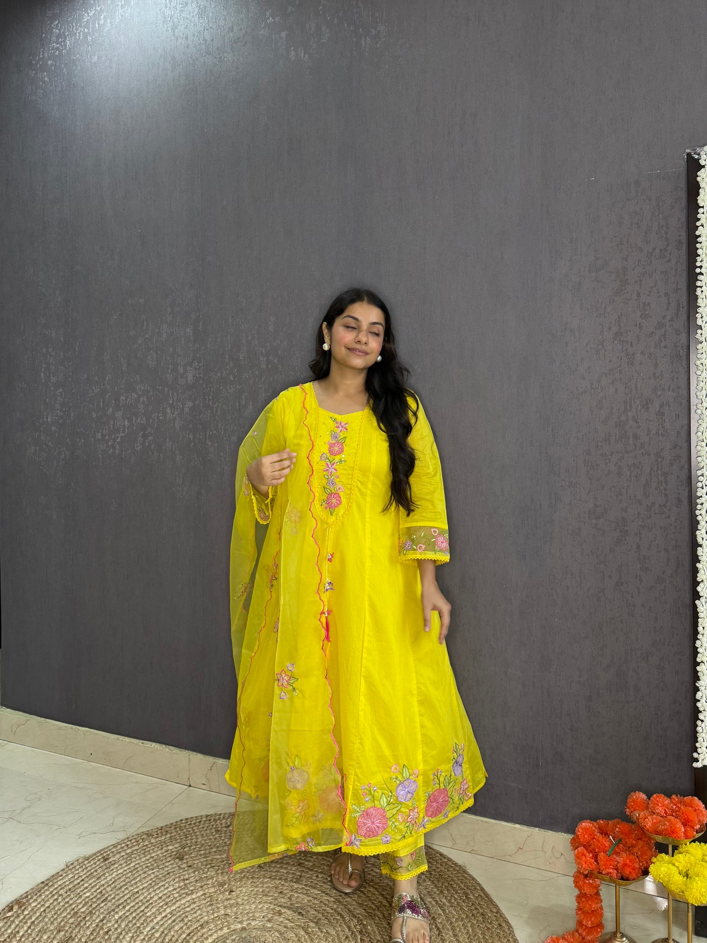 Kalidaar floral Anarkali set