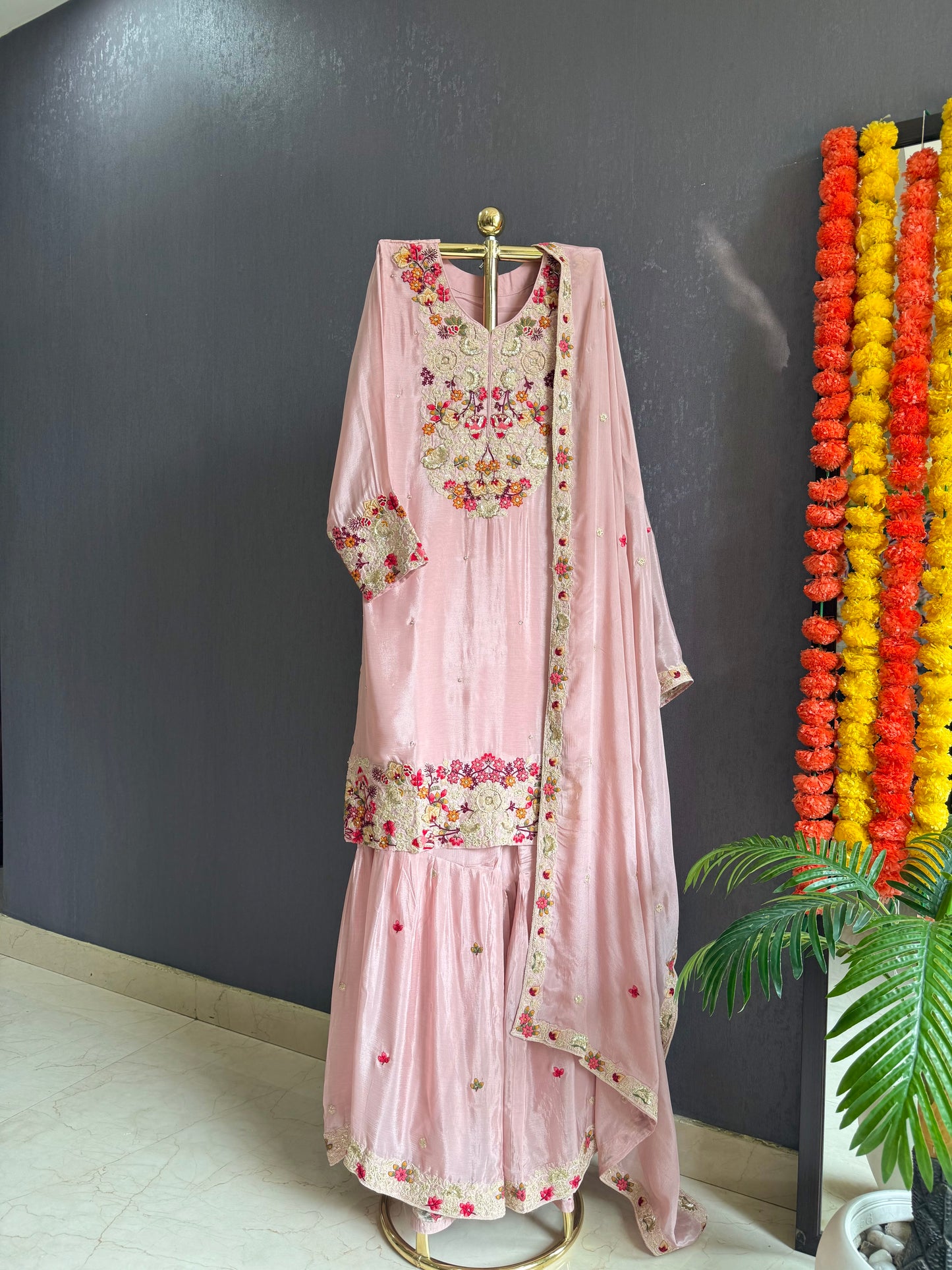 Luxurious handwork sharara set