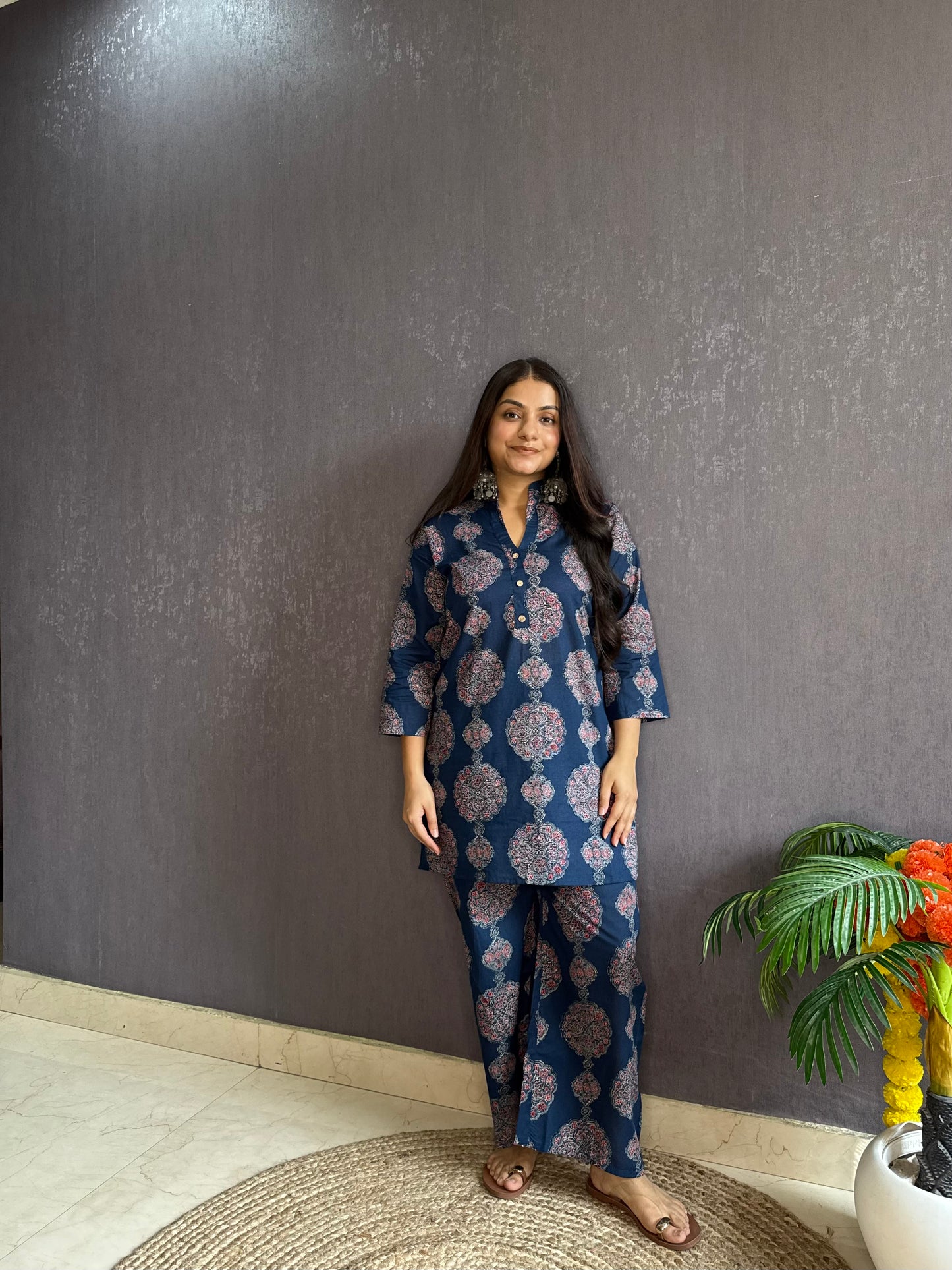 Pure cotton Ajrakh Coord set