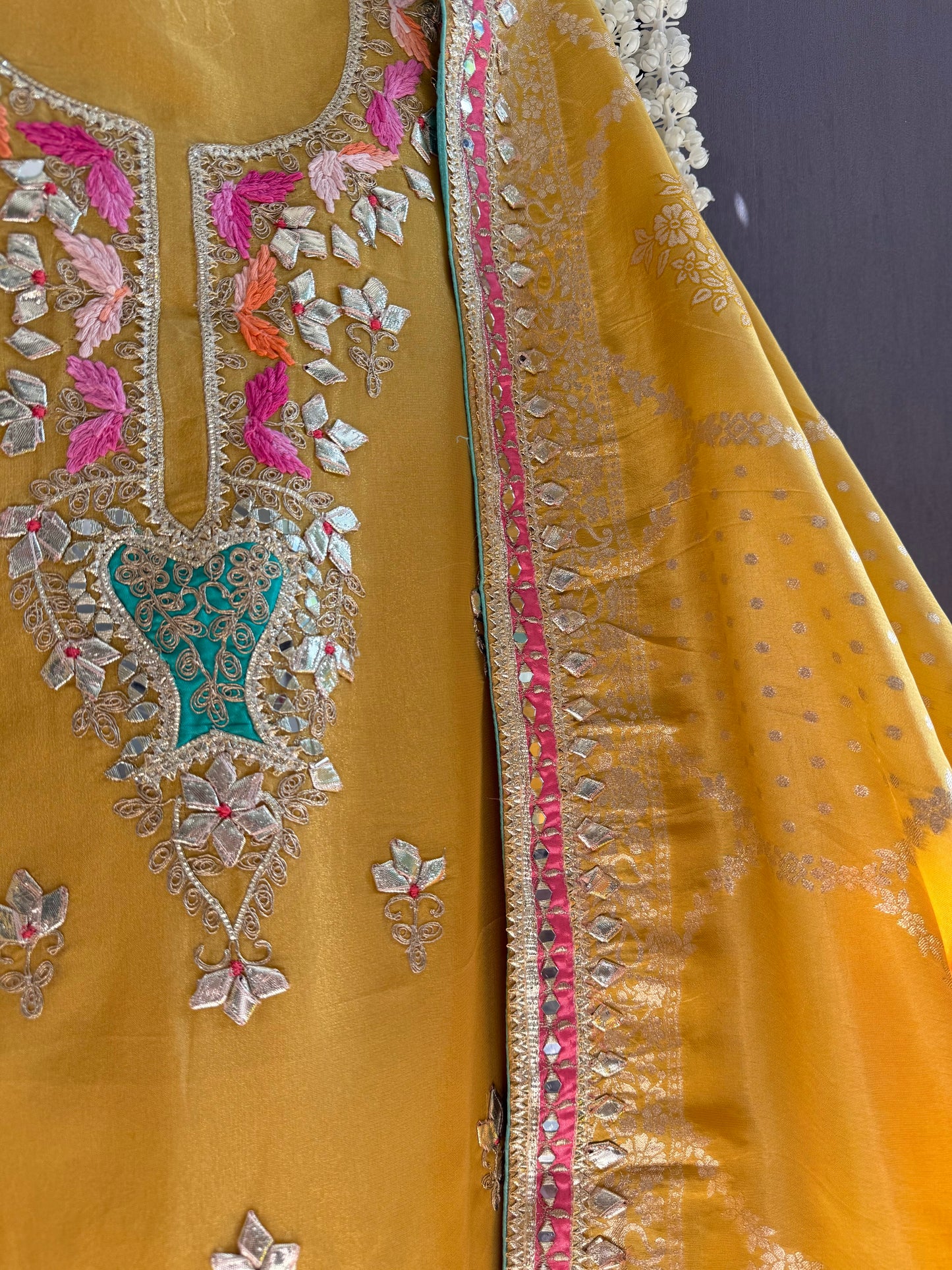 Luxurious Gotapatti Tissue silk suit