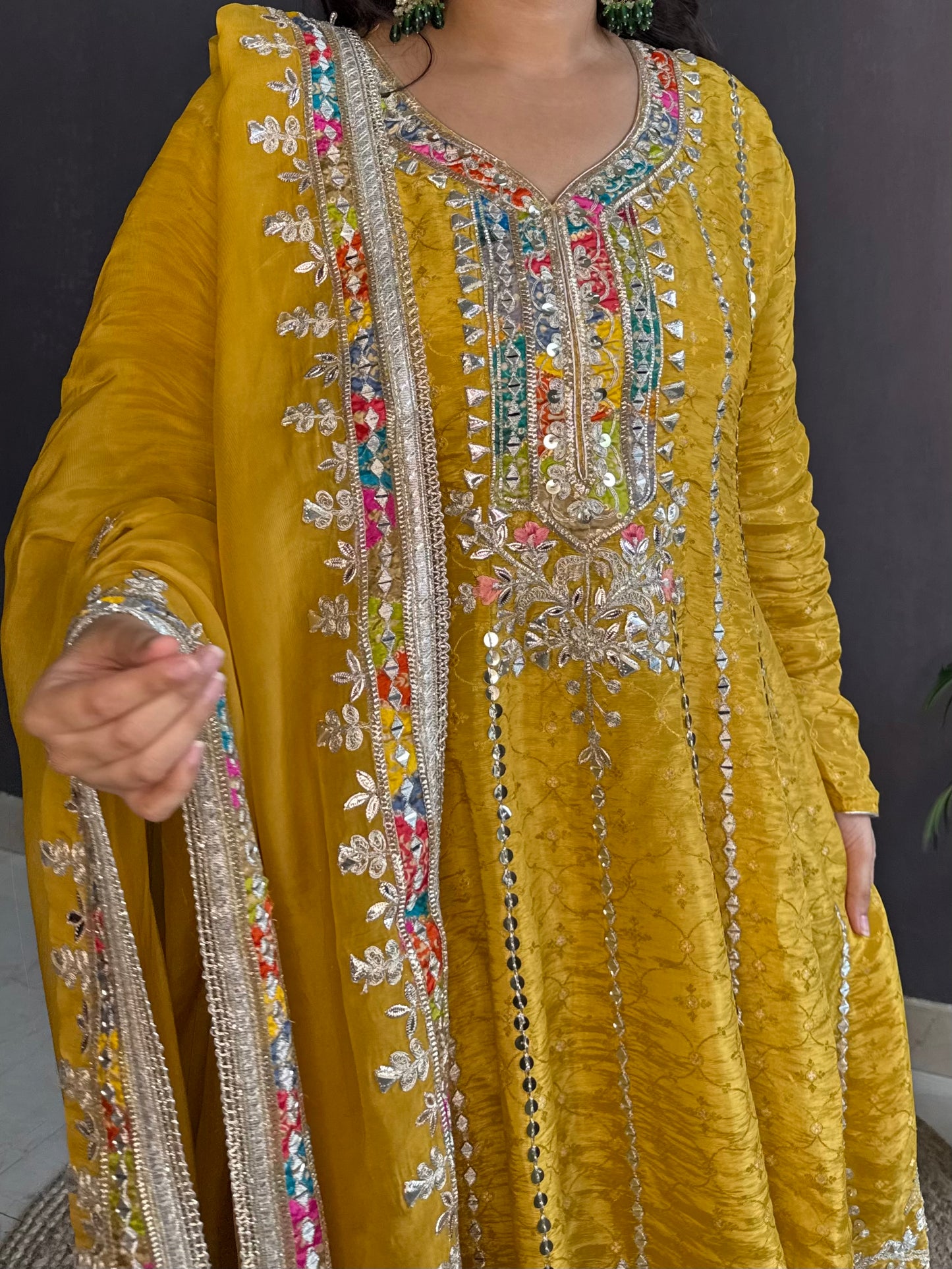 Luxurious gotapatti anarkali set