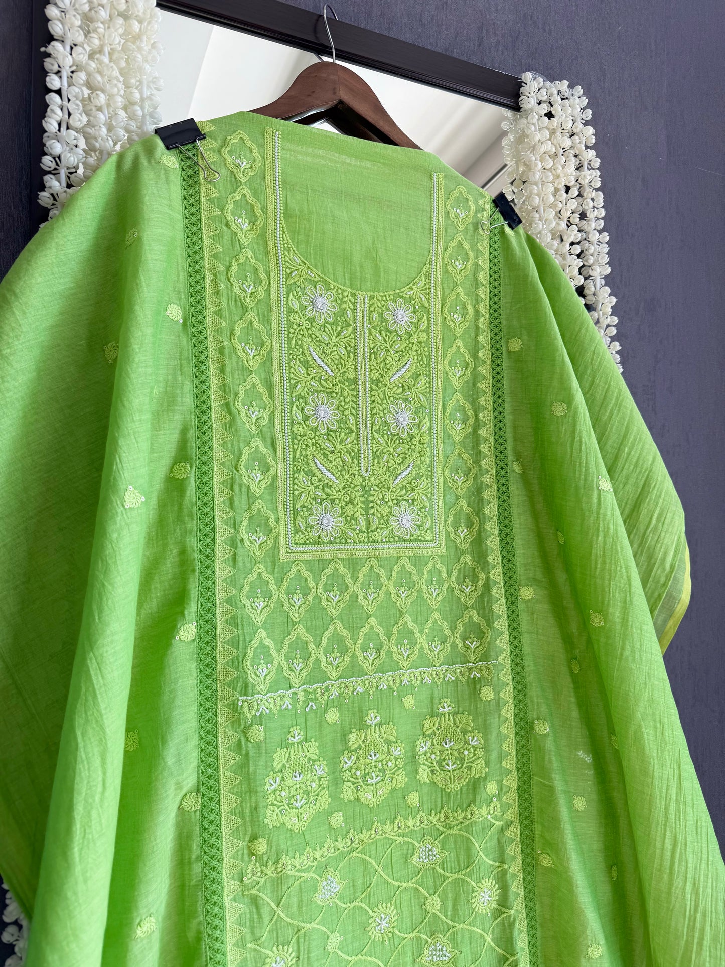 Luxurious Mul chanderi lucknowi handwork suit