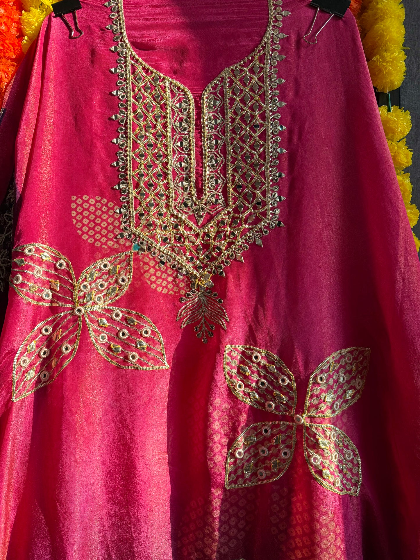 Luxurious Bhandej ombré gotapatti suits
