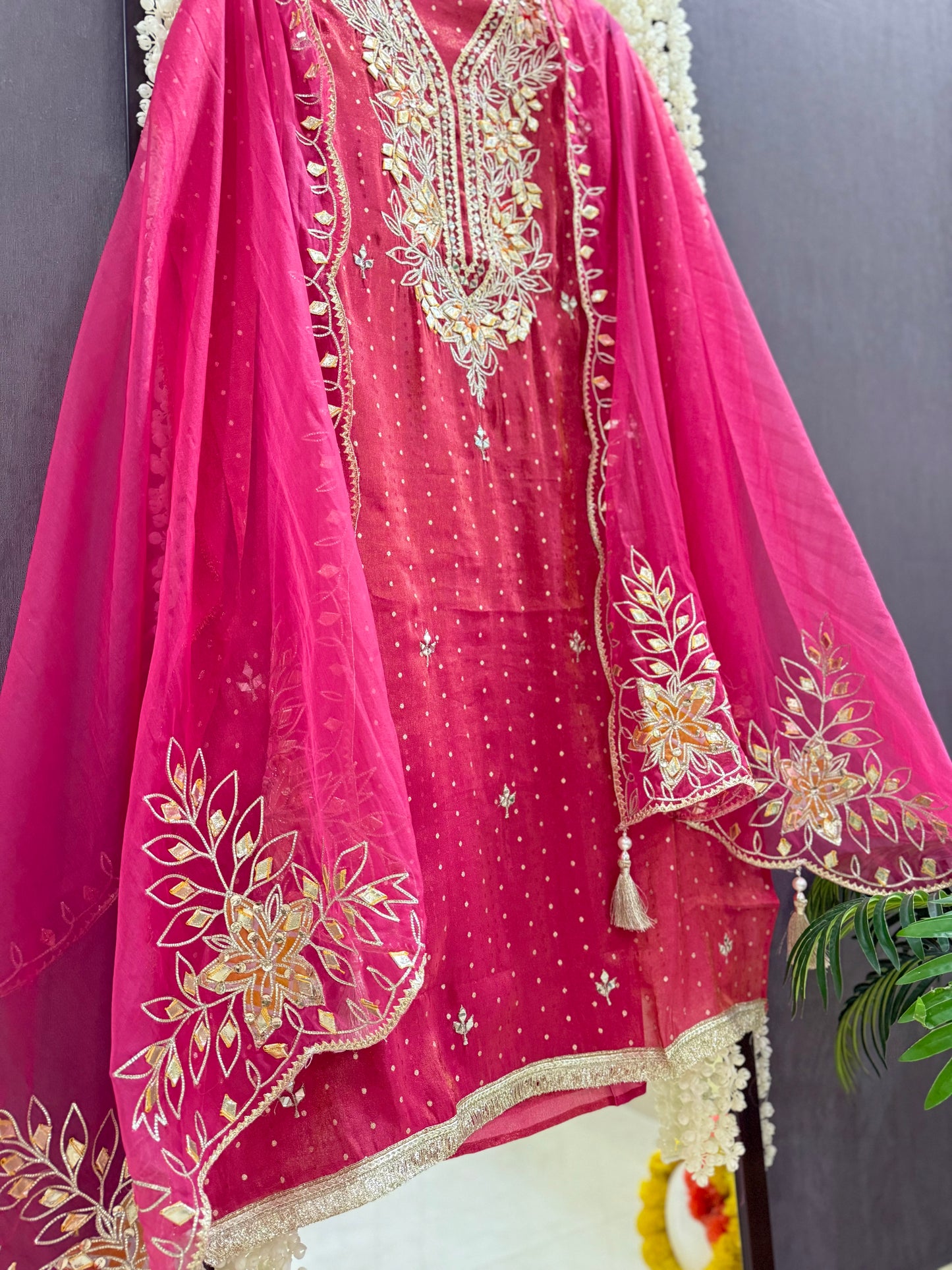 Premium Gotapatti Benarsi Tissue silk suit