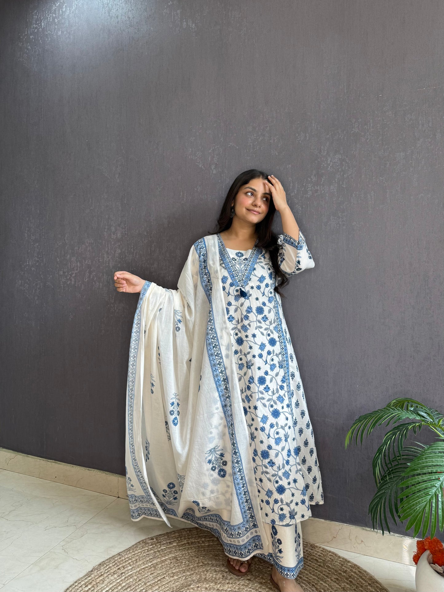 Pure cotton sunflower A line suit set