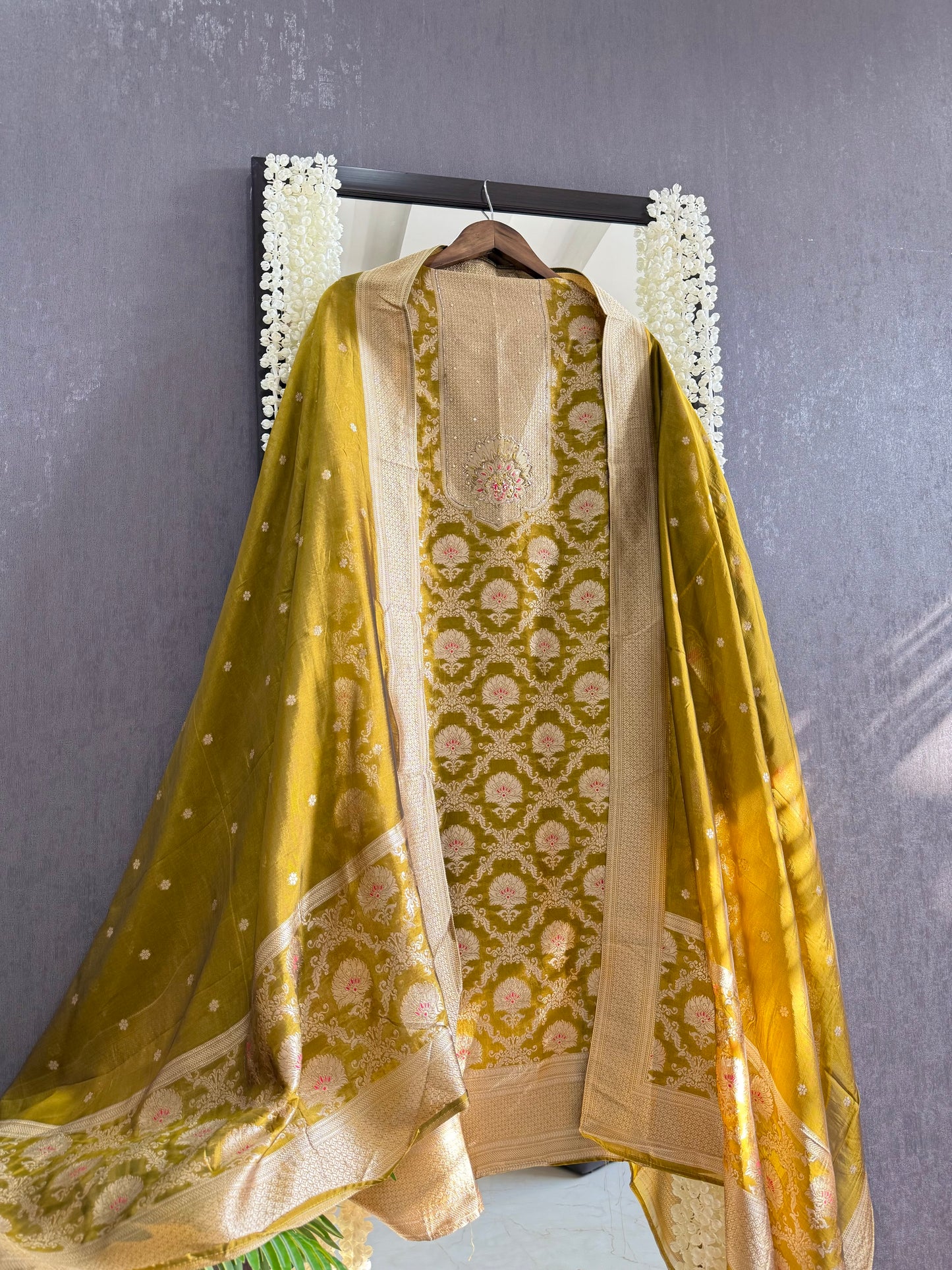 Brocade Benarsi silk handwork suit