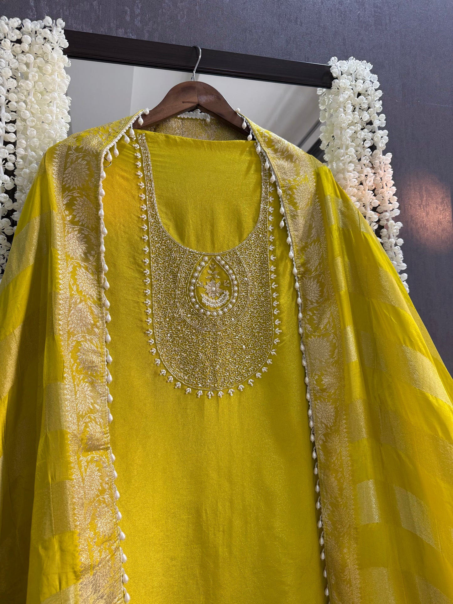 Tissue silk benarsi handwork suit