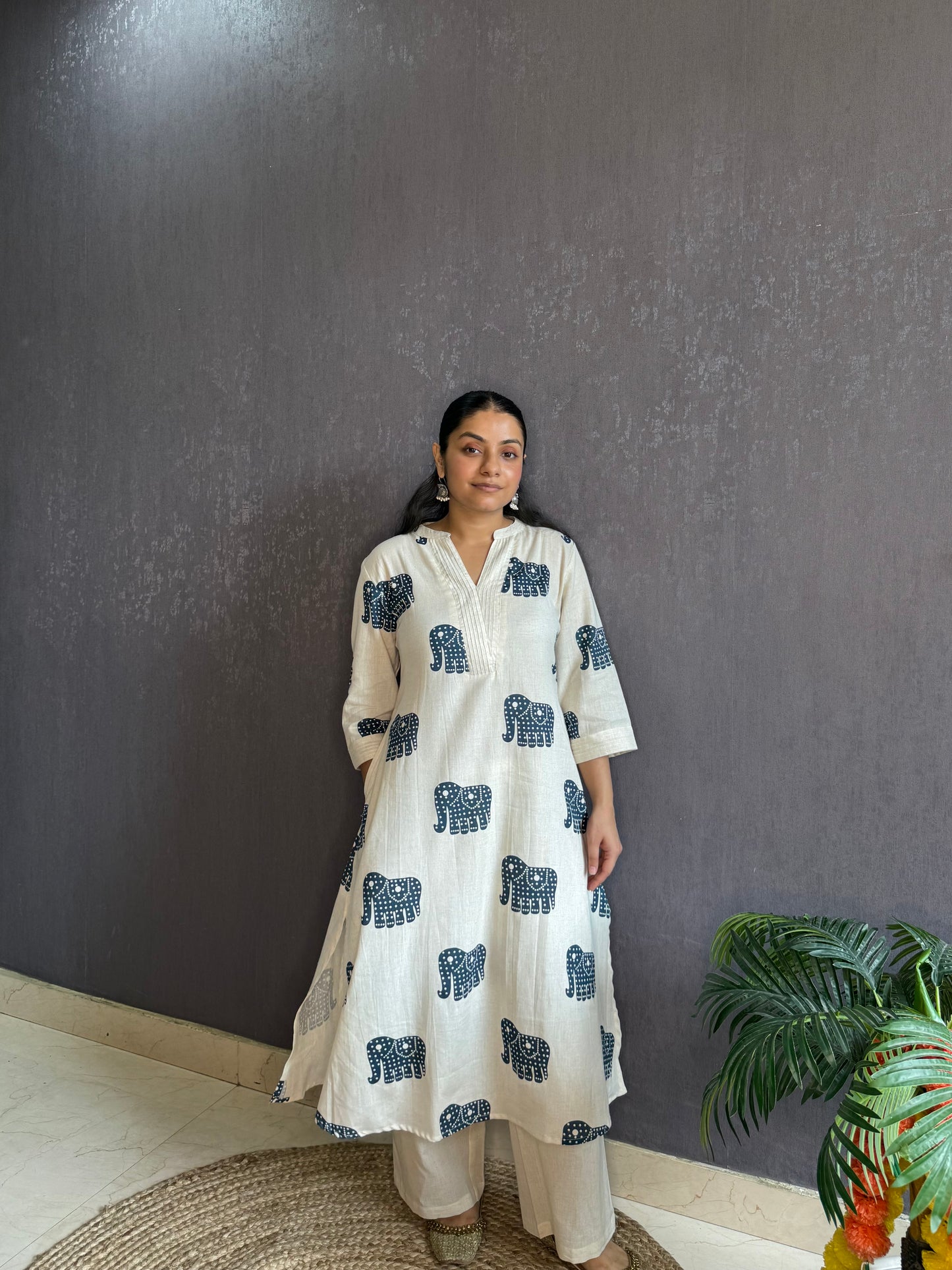 Pure cotton elephant kurta set