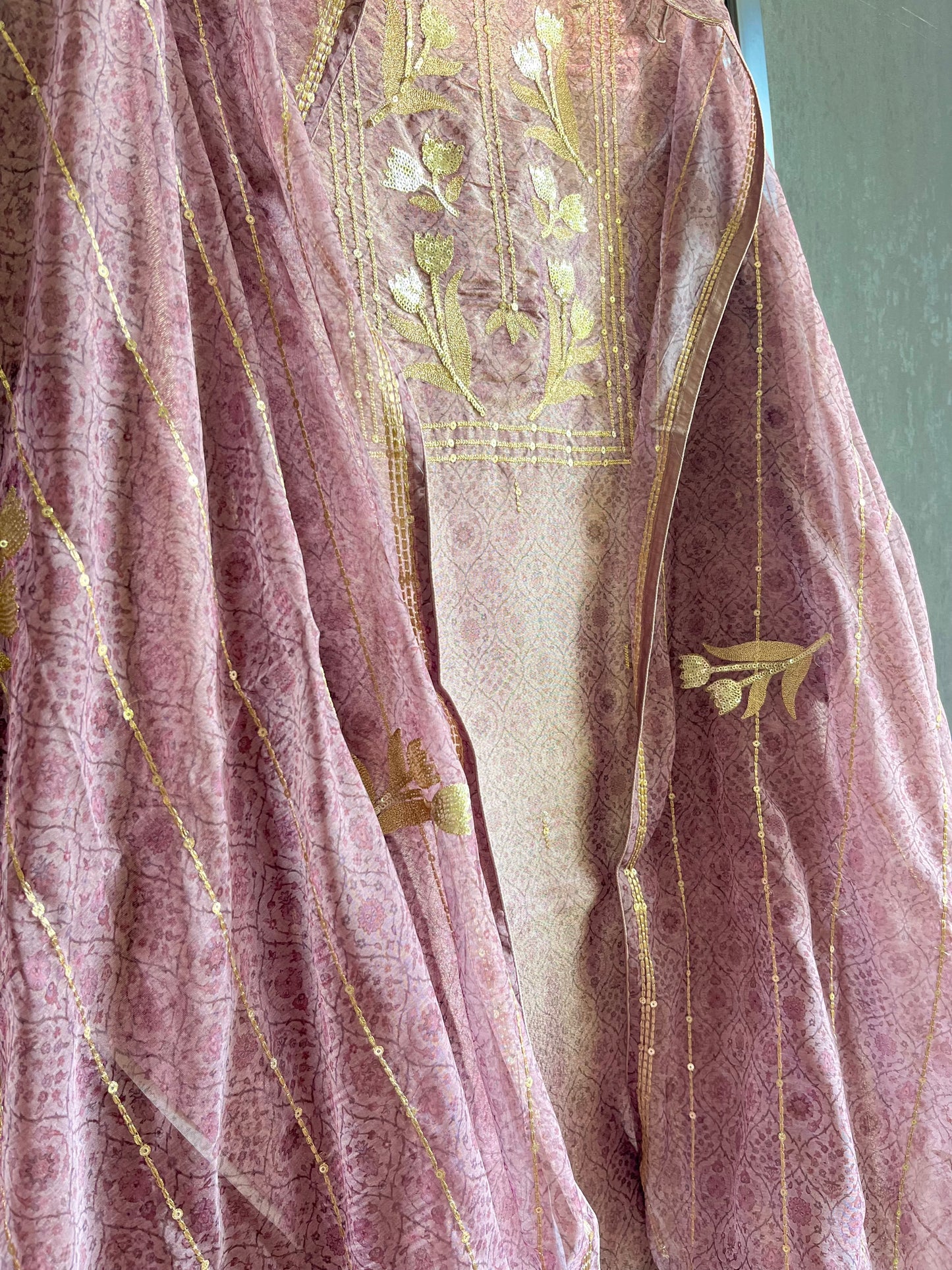 Marori aari work jacquard suit