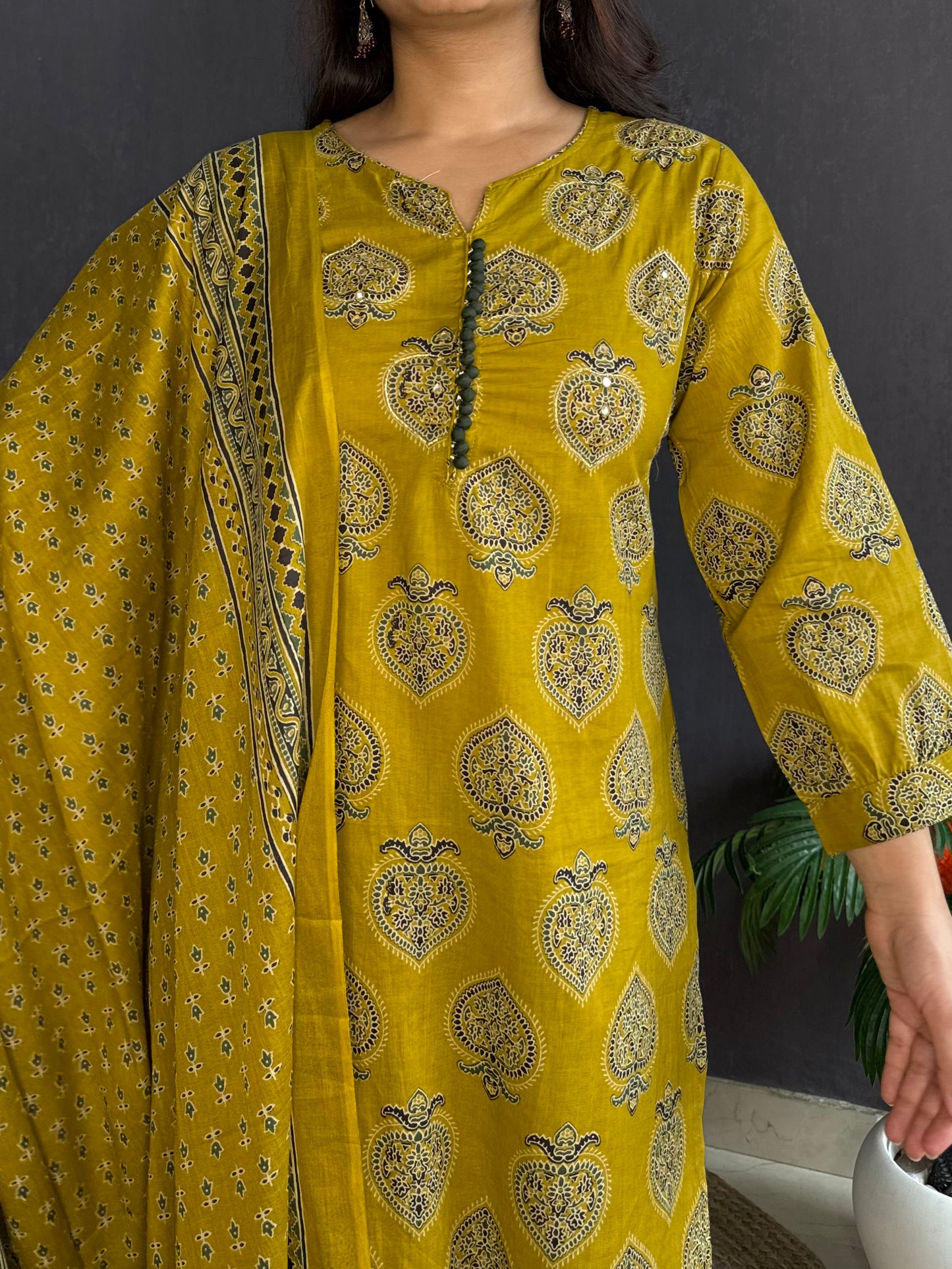Pure cotton anaar ajrakh print suit set