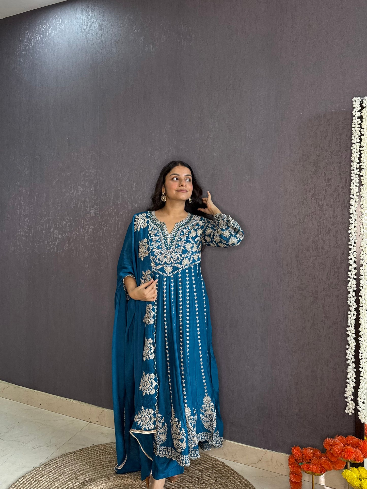 Kalidaar aari work Anarkali set