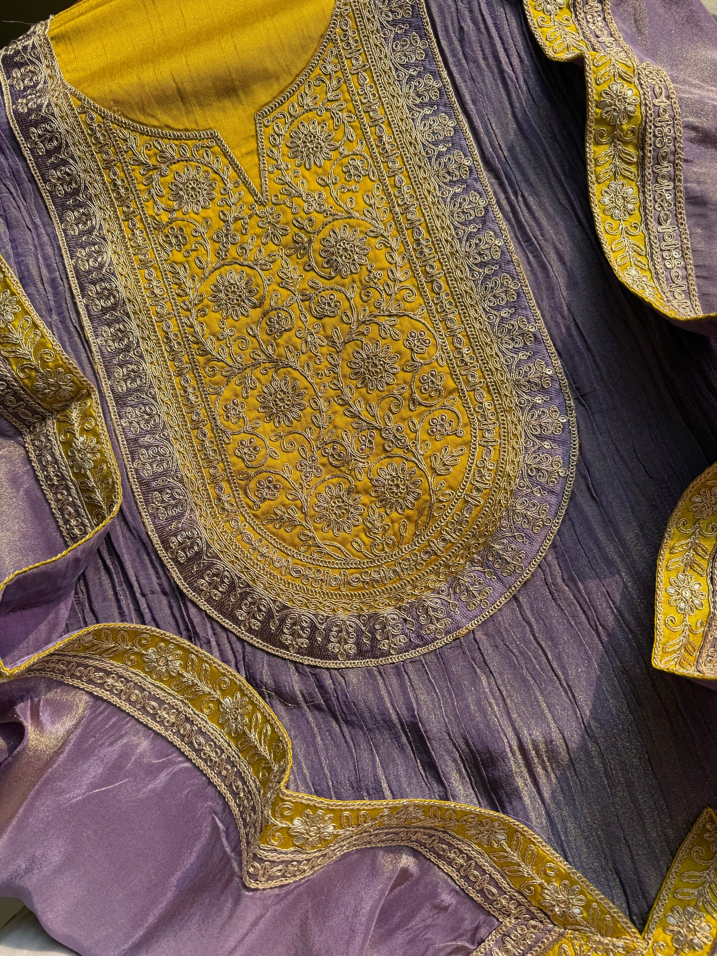 Crush tissue marori aari work suit