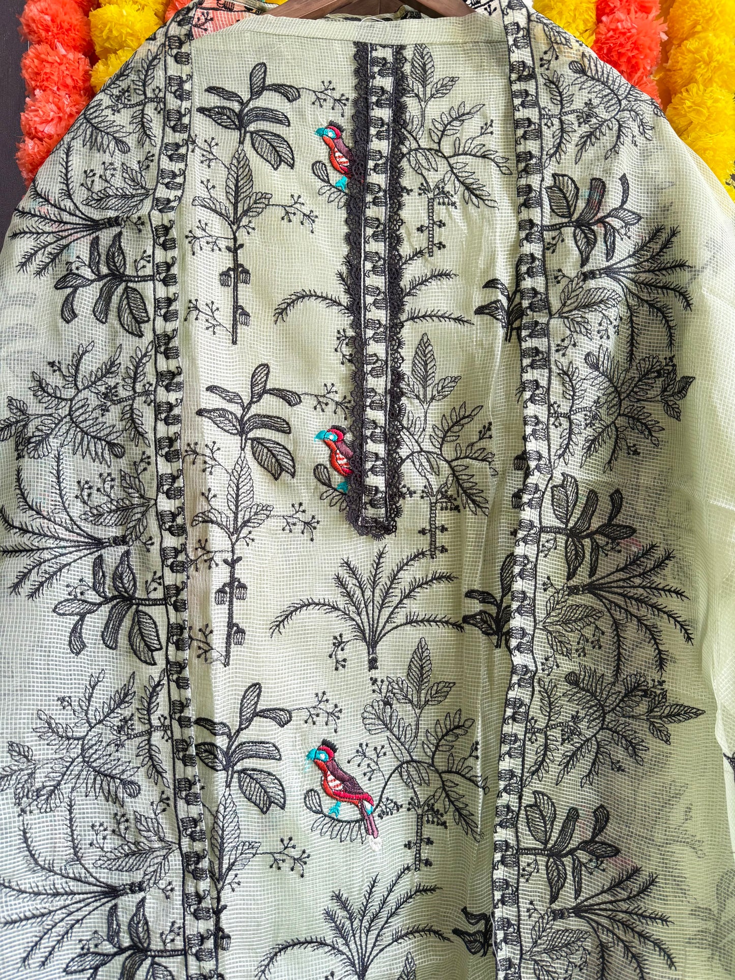 Kota doria birds embroidered suits