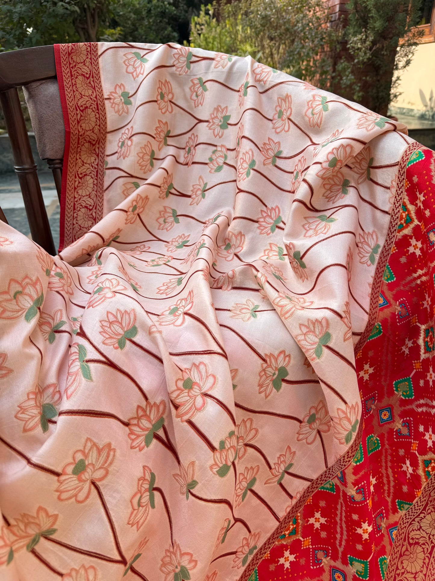 Patola Benarsi lotus saree