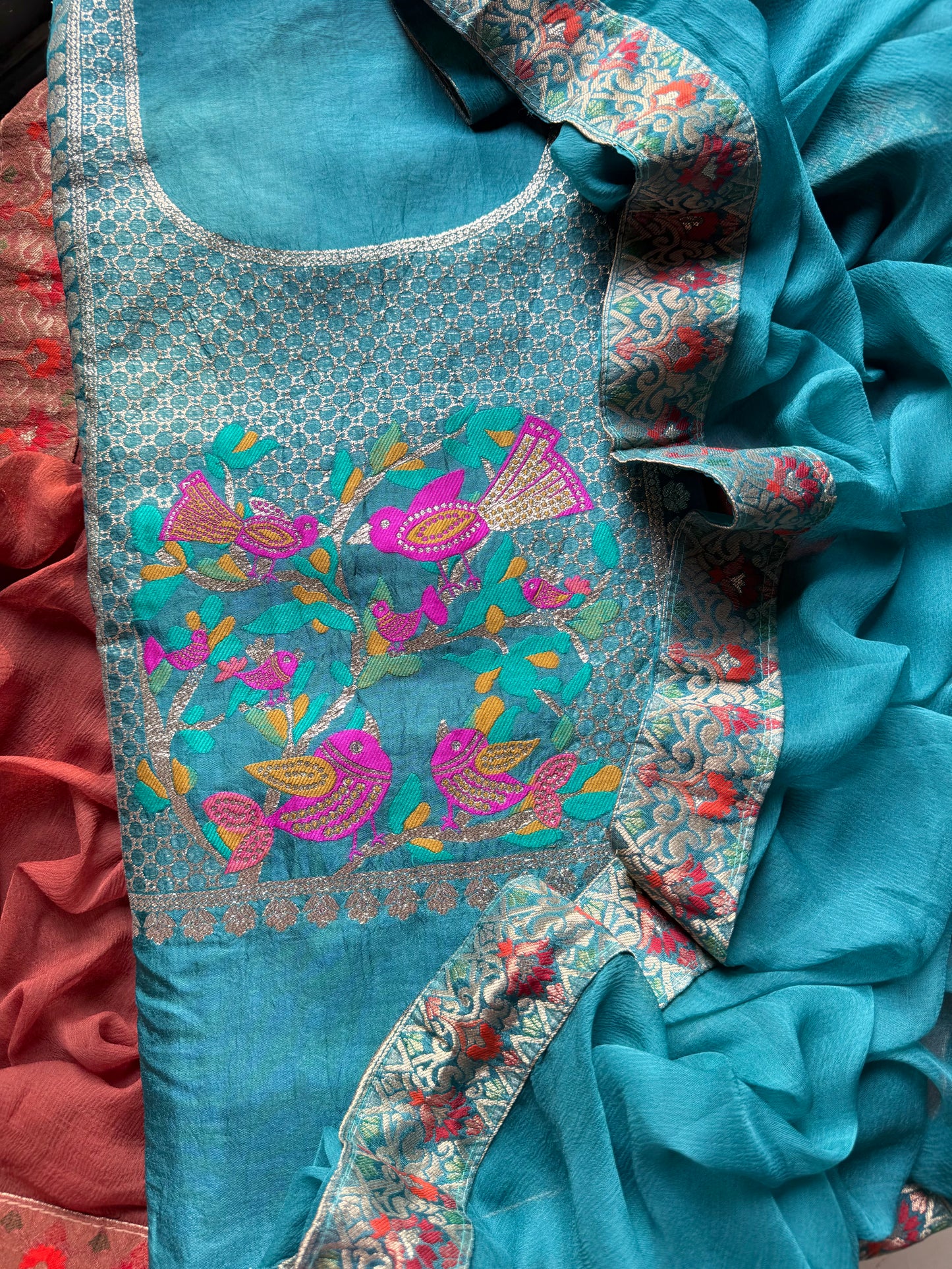 Meenakari Benarsi birds suit