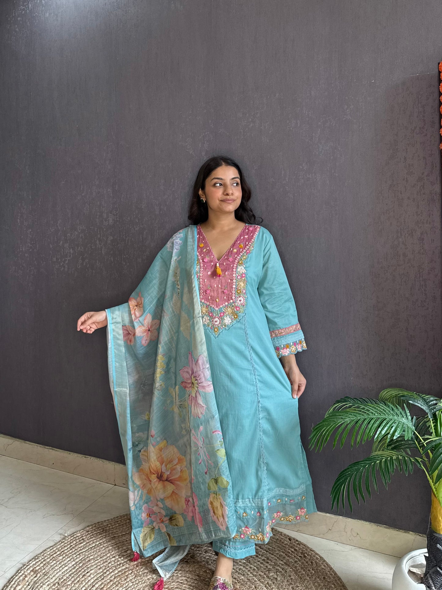 Aline cotton Handwork suit