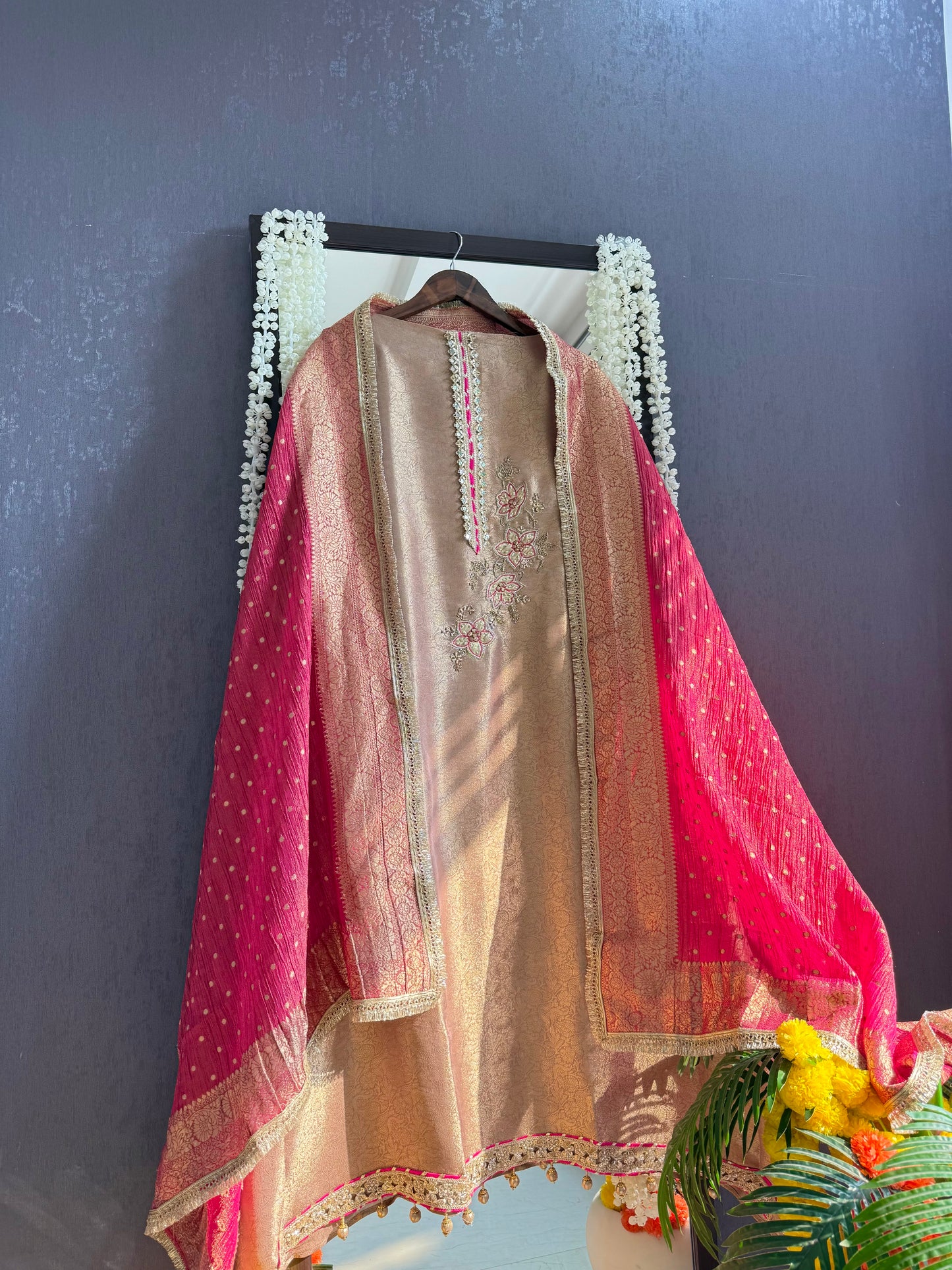 Luxurious brocade zardozi suit