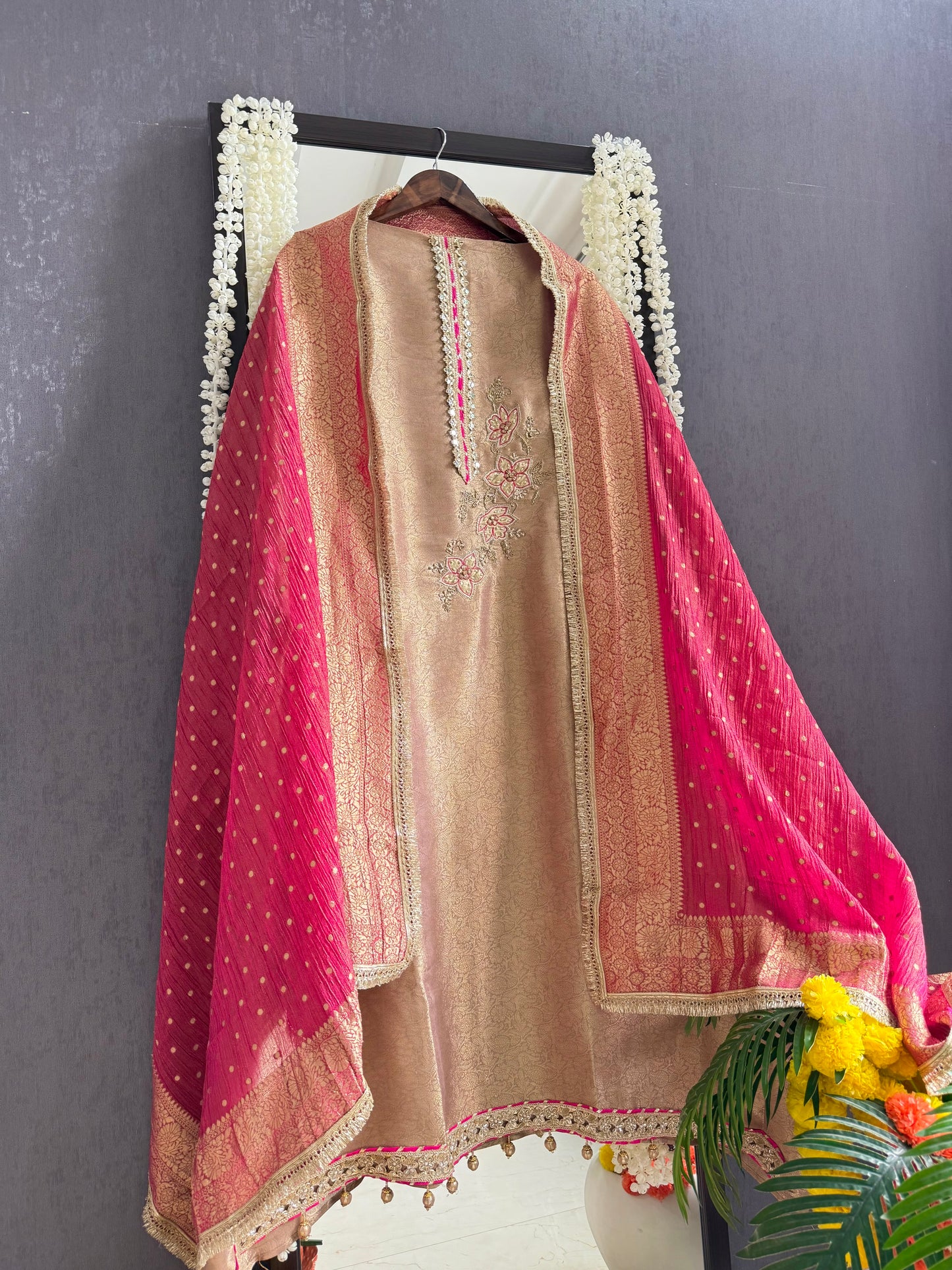 Luxurious brocade zardozi suit