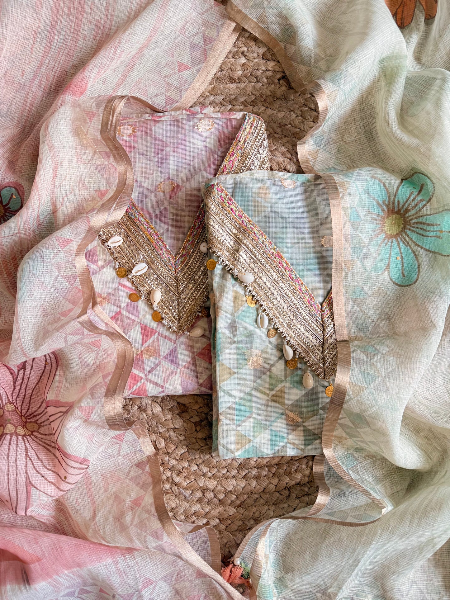 Kota doria lacework suit