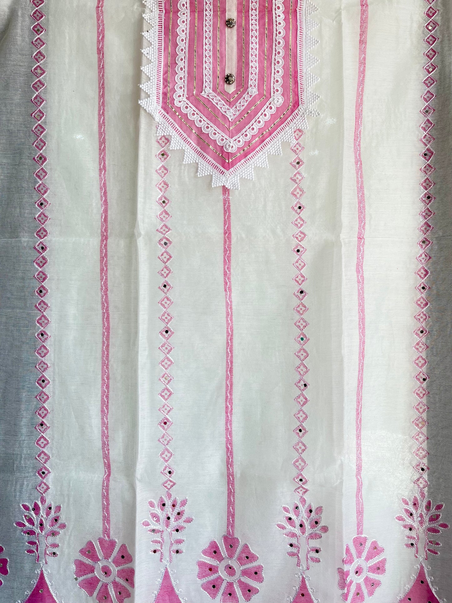 Kota doria aari work handpainted suits