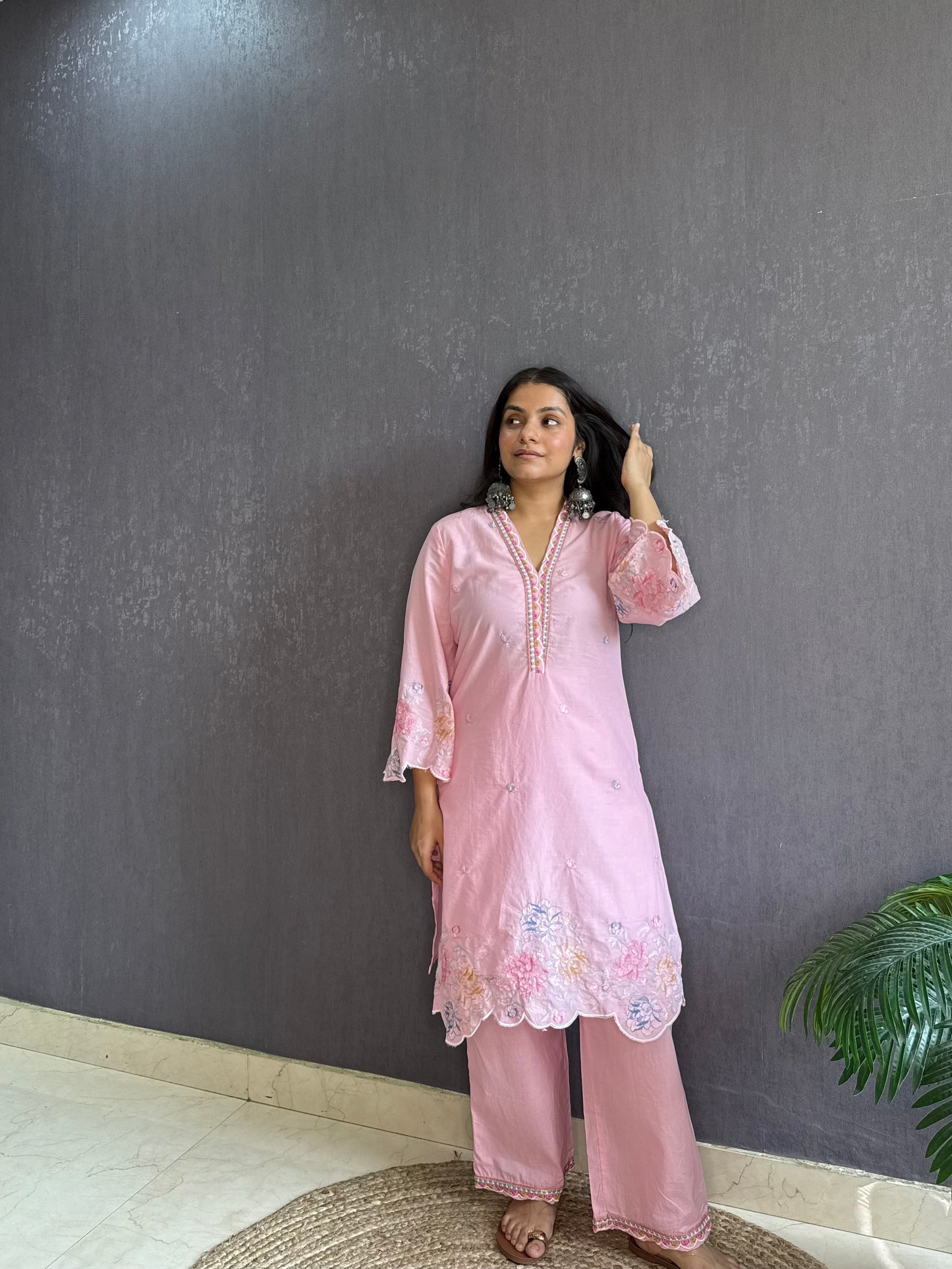 Premium cotton cutwork Coord set