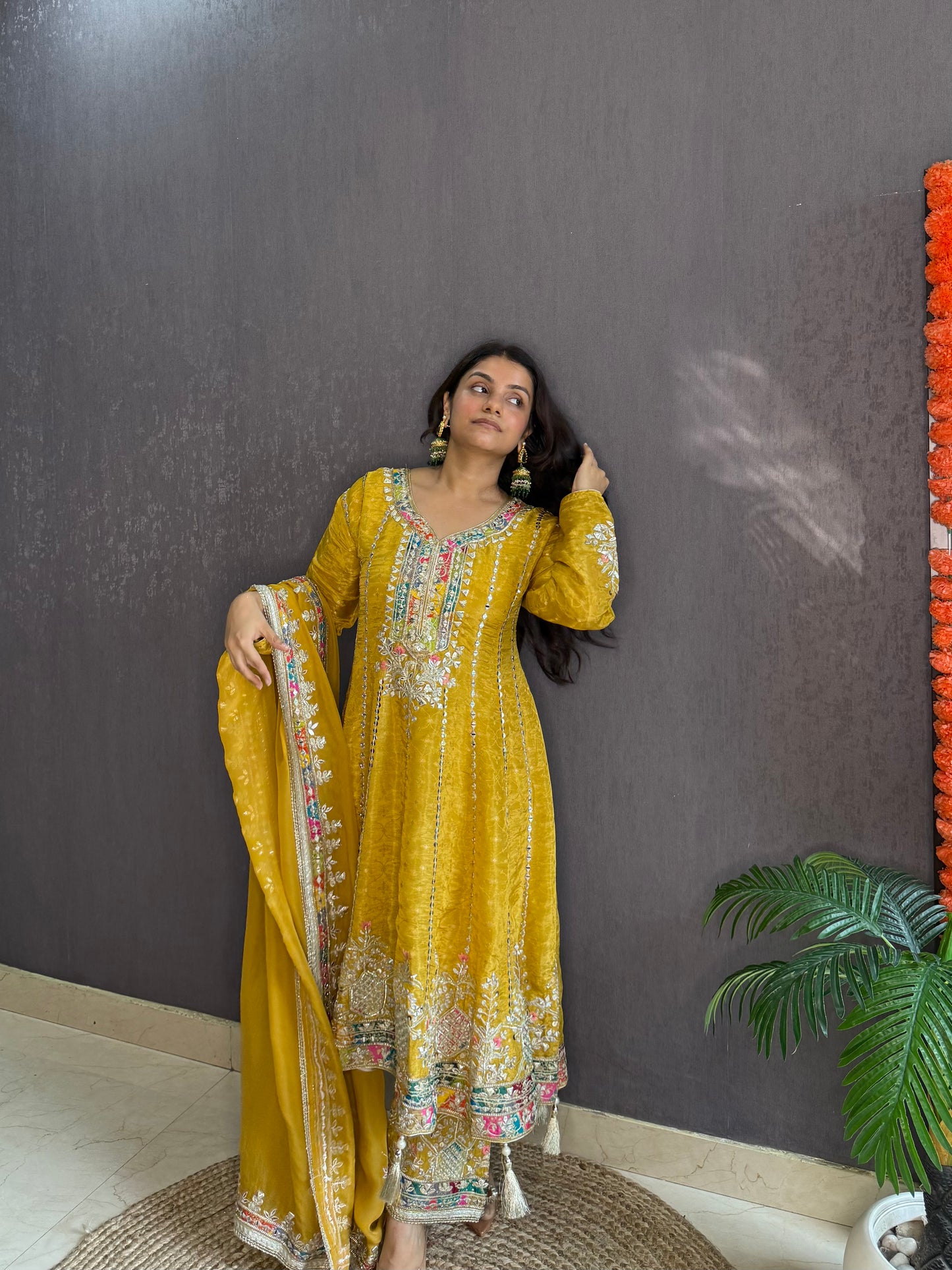 Luxurious gotapatti anarkali set