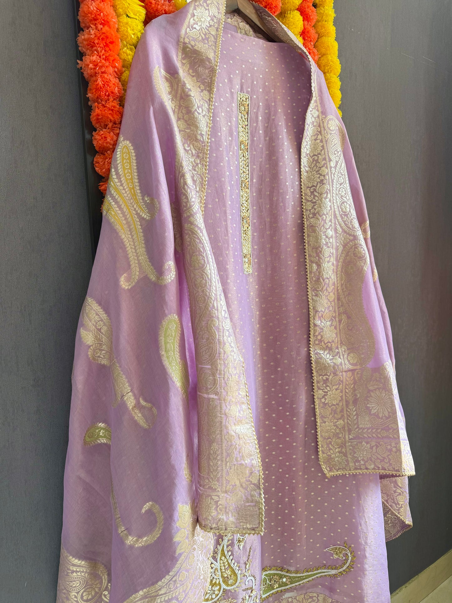 Luxurious handwork Tissue Benarsi silk suit