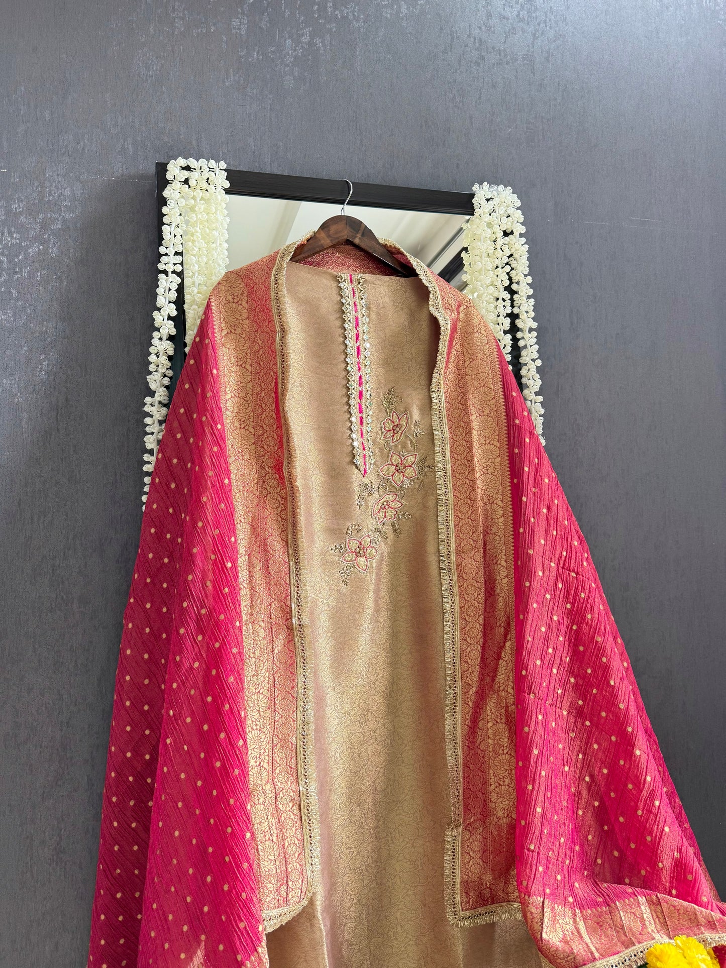 Luxurious brocade zardozi suit