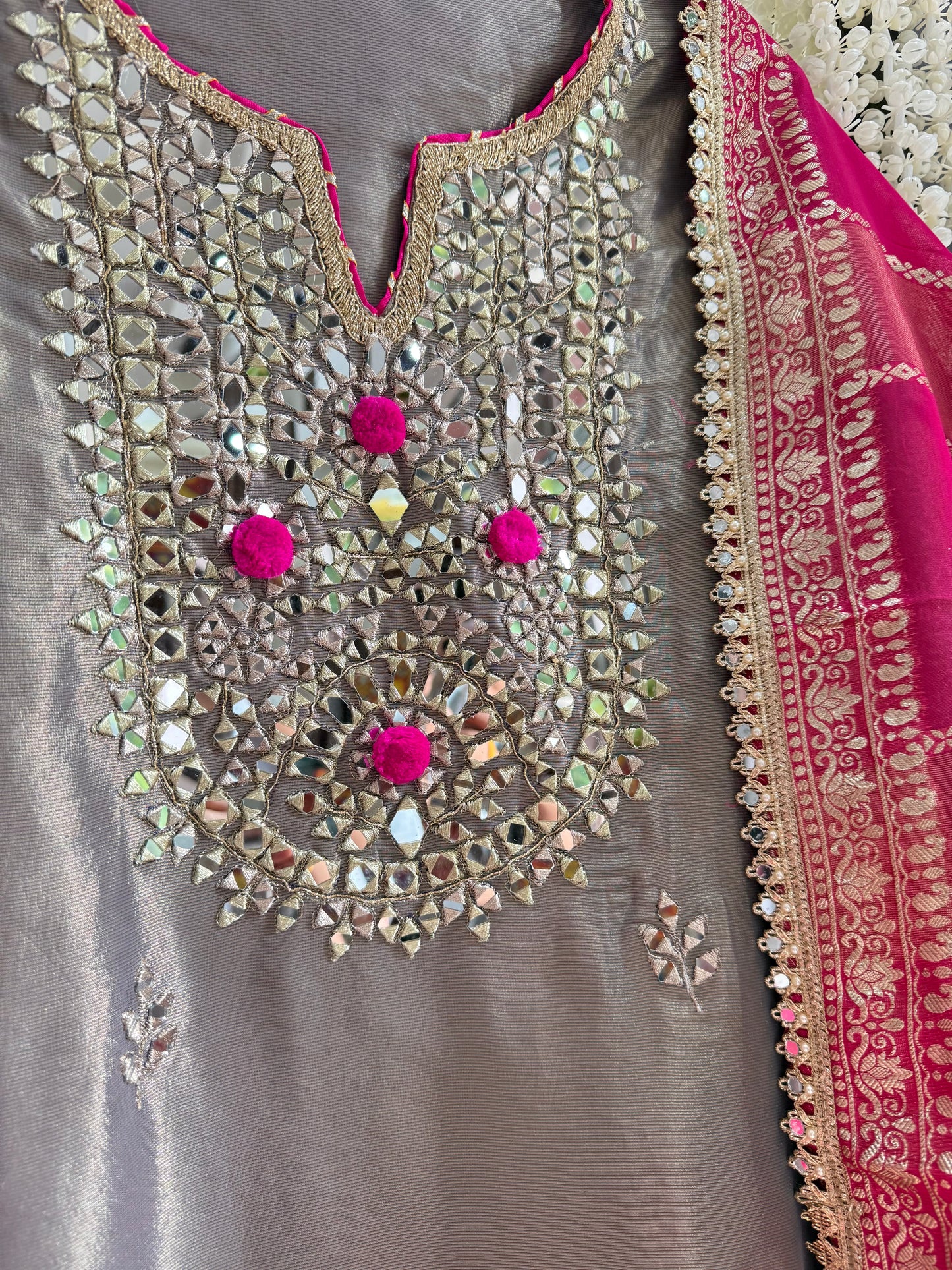 Luxurious Mirrorwork Benarsi suit