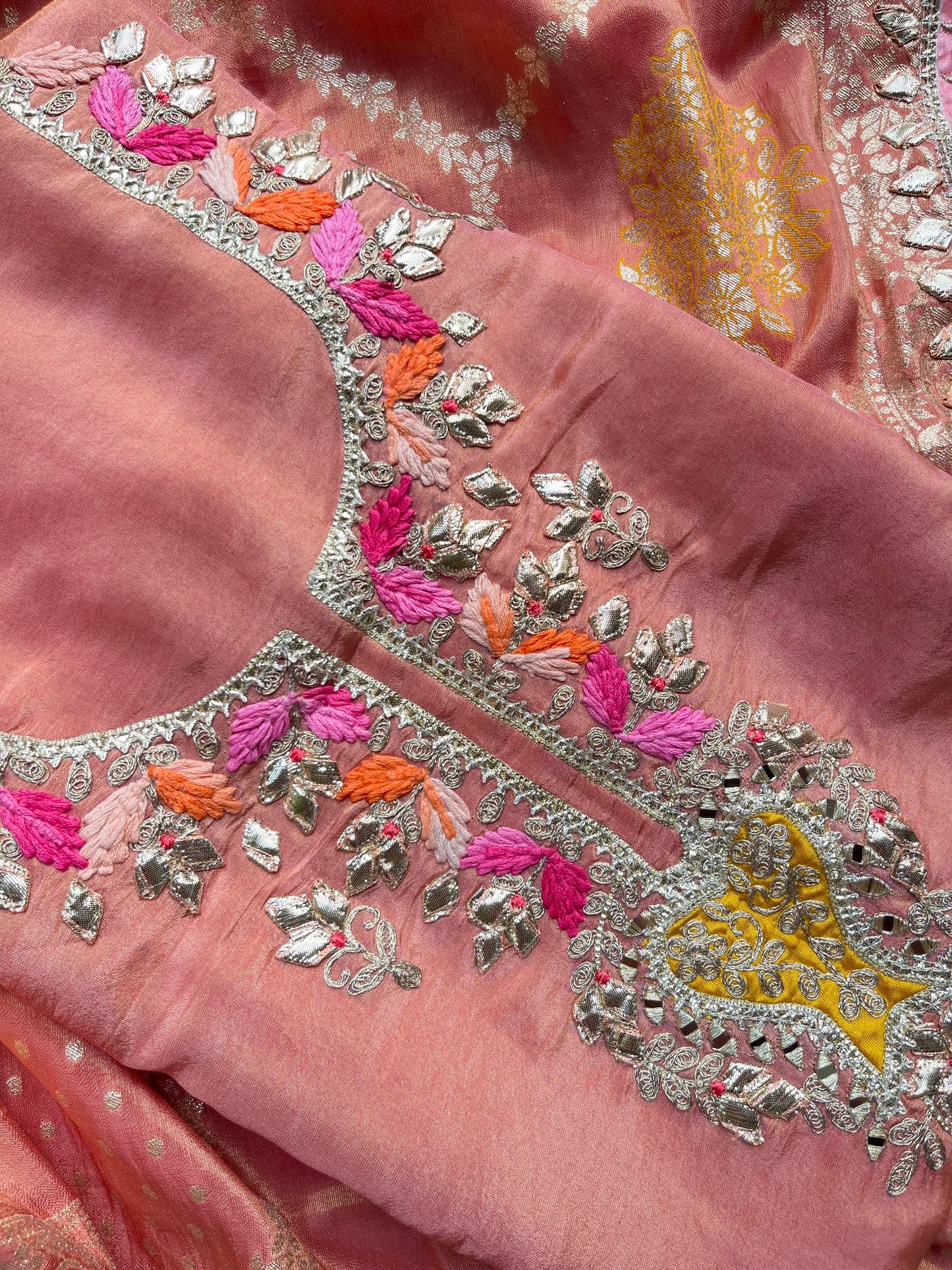 Luxurious Gotapatti Tissue silk suit