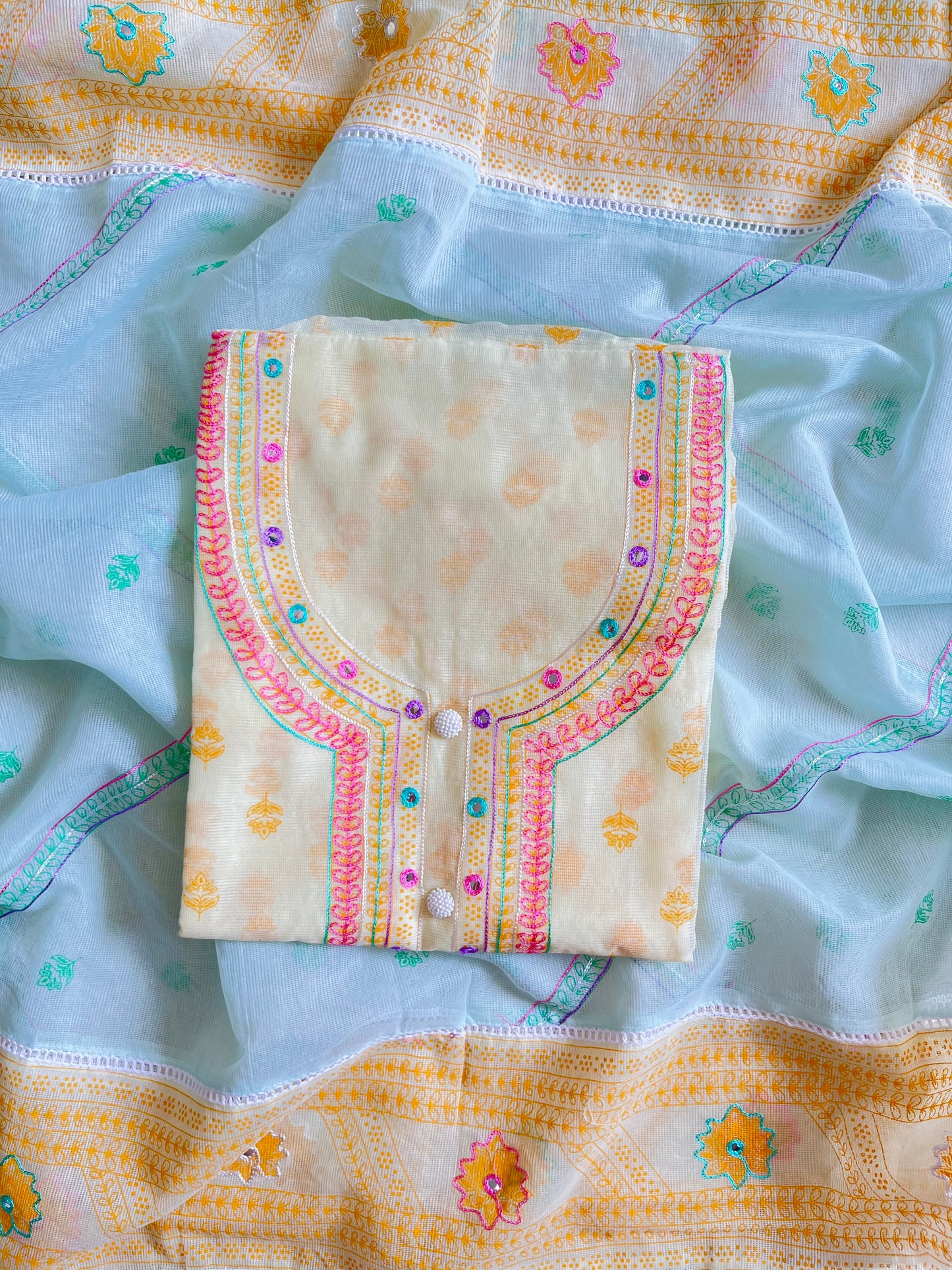 Kota doria aari work suits