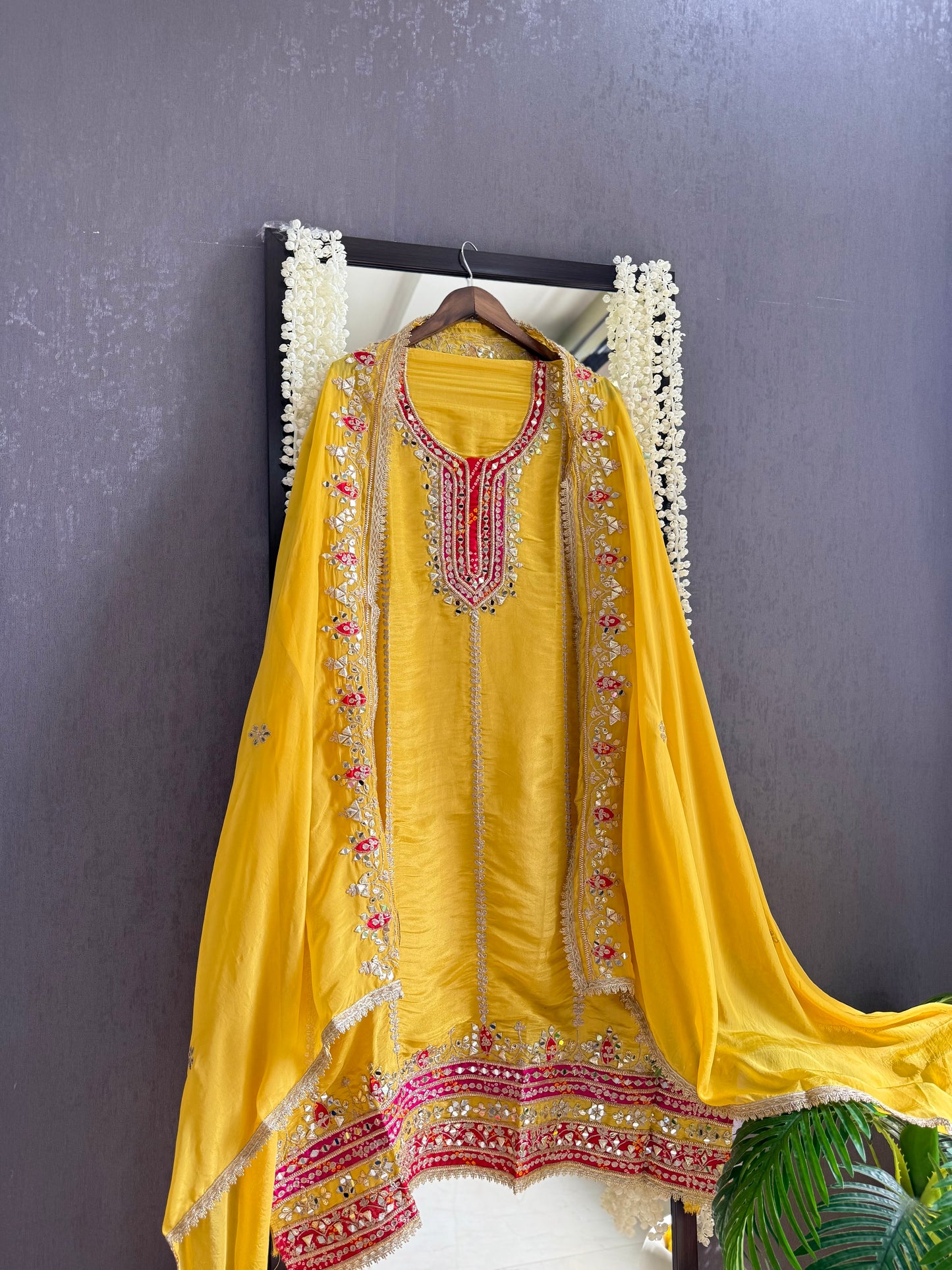 Luxurious Gotapatti Pure Tissue silk suit