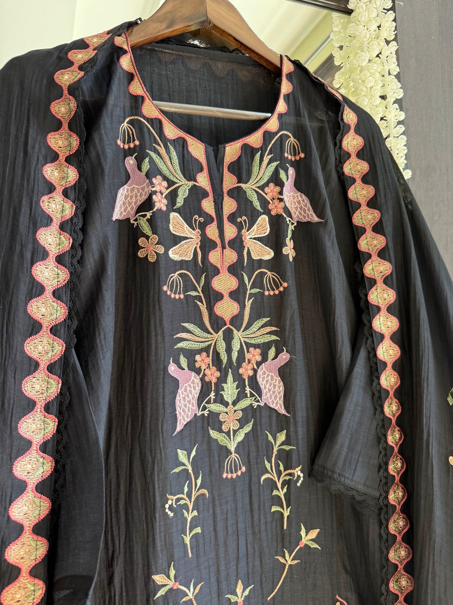 Luxurious Mul chanderi butterfly suit