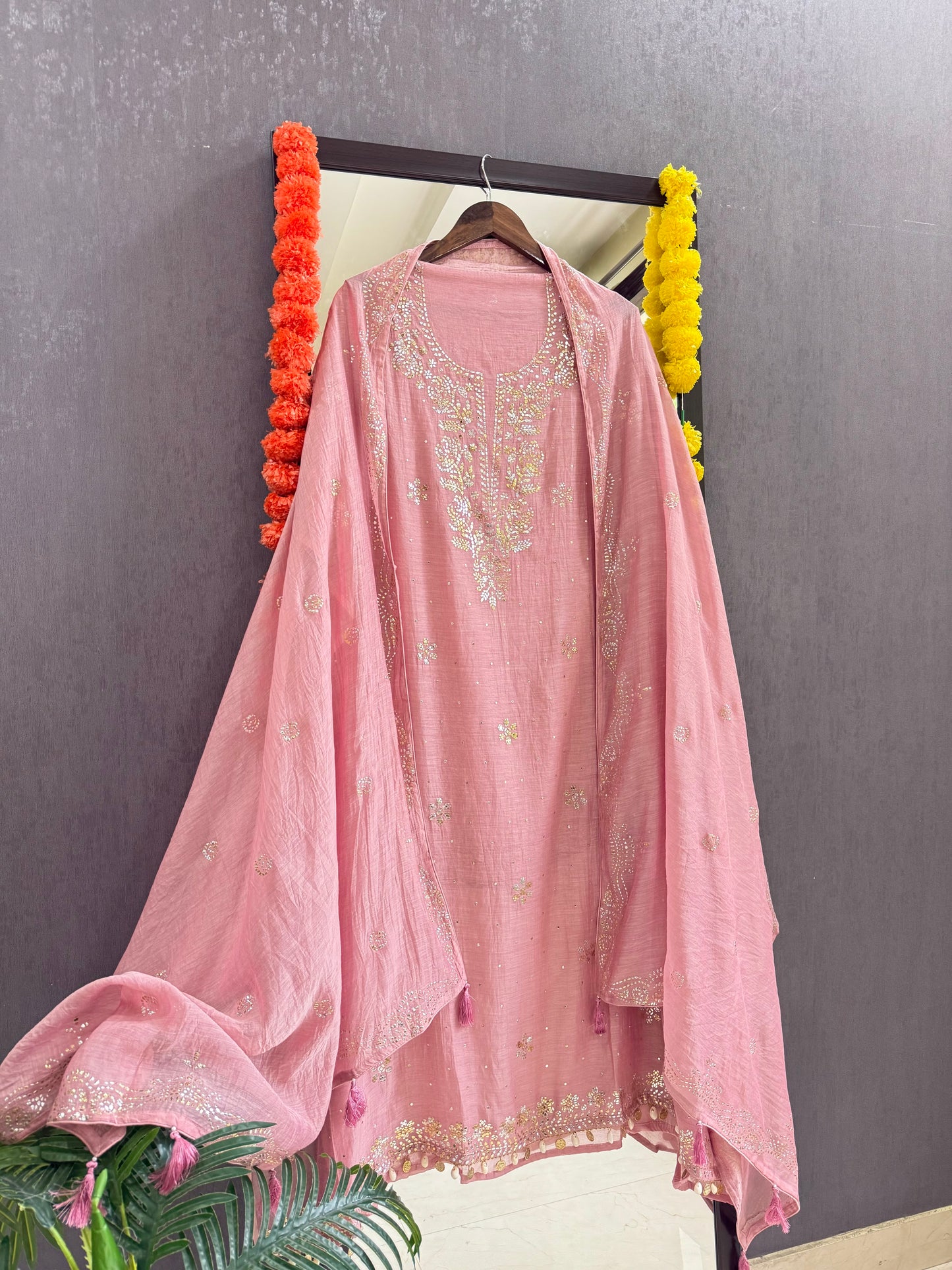 Luxurious Mul chanderi mukaish suit