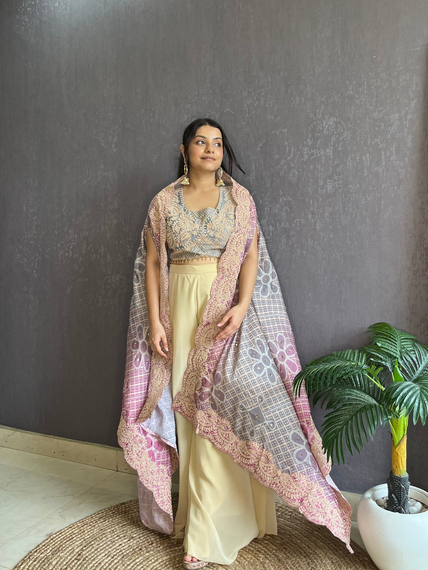 Aari work Cape set