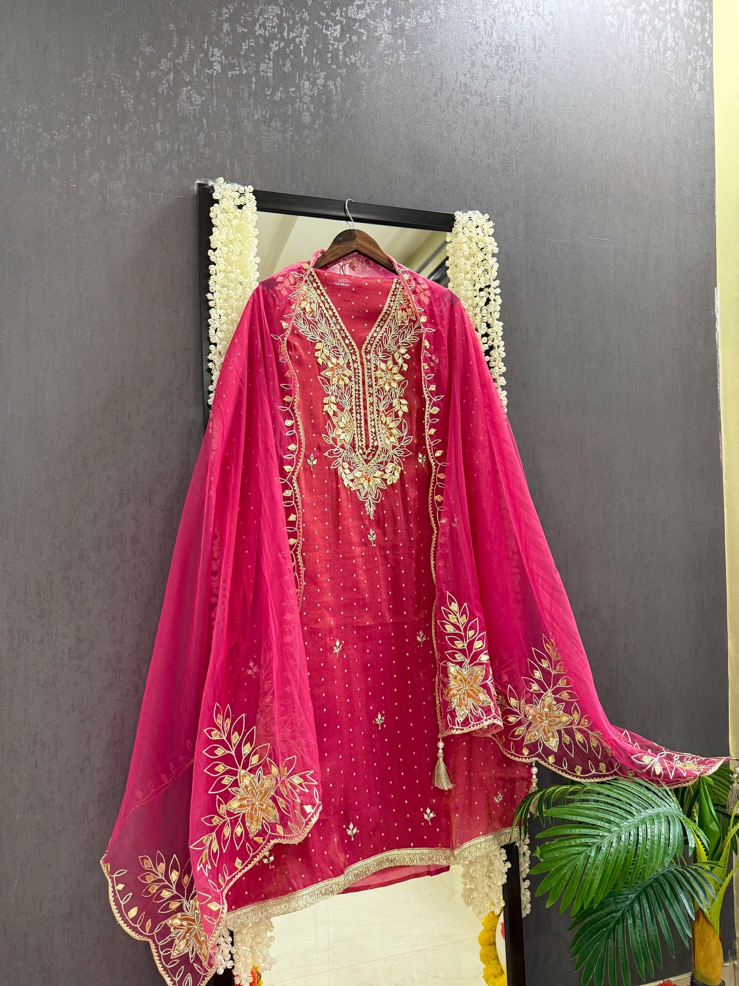 Premium Gotapatti Benarsi Tissue silk suit