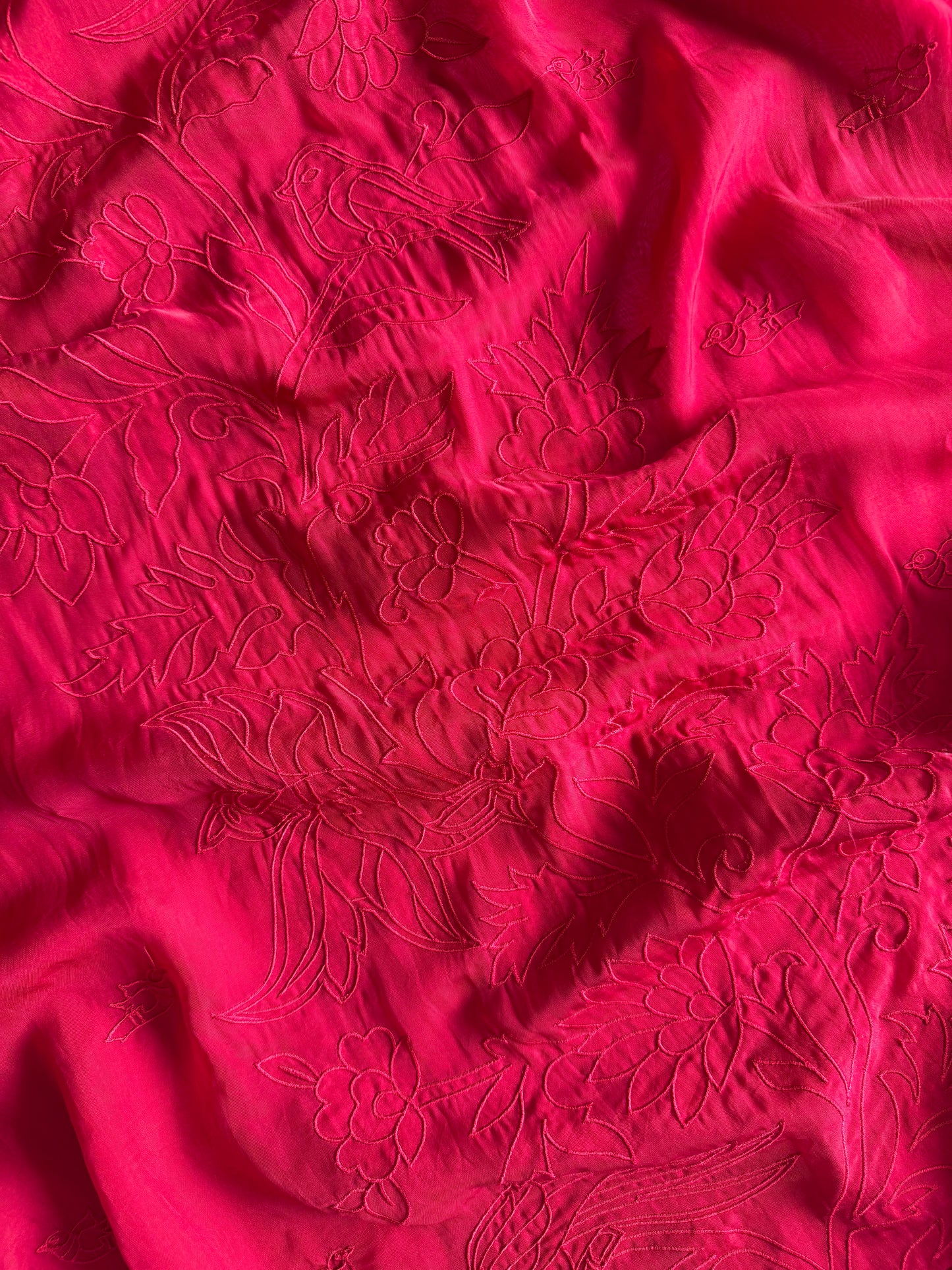 Luxurious organza appliqué work birds suit