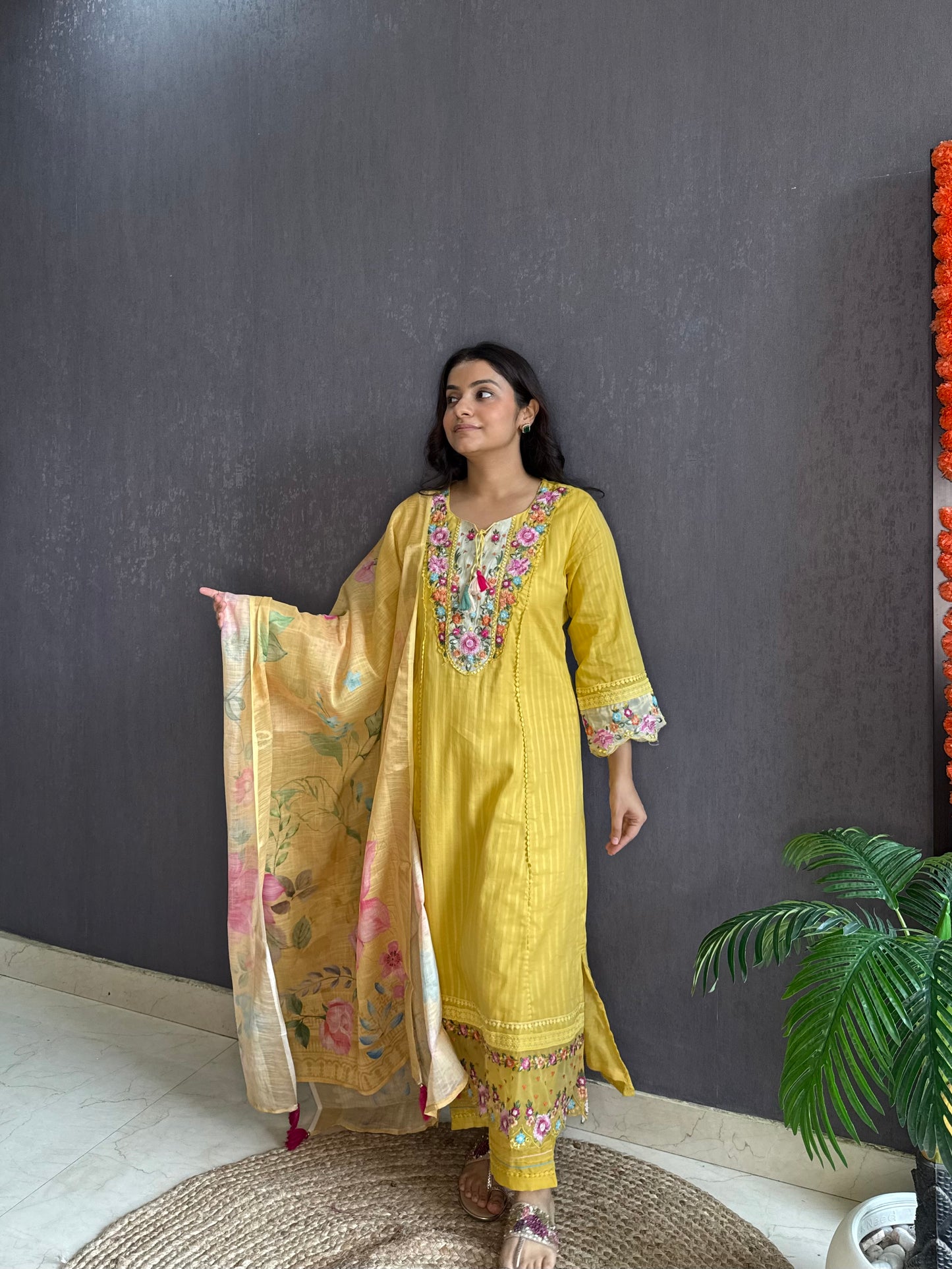 Aline cotton Handwork suit
