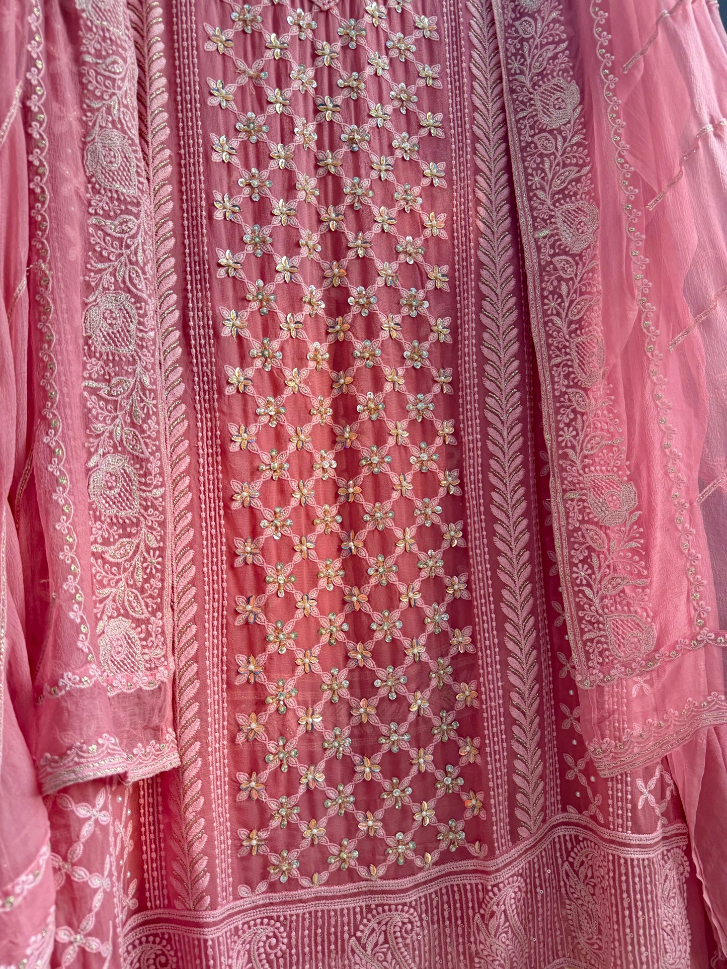 Lucknowi crystal handwork suit