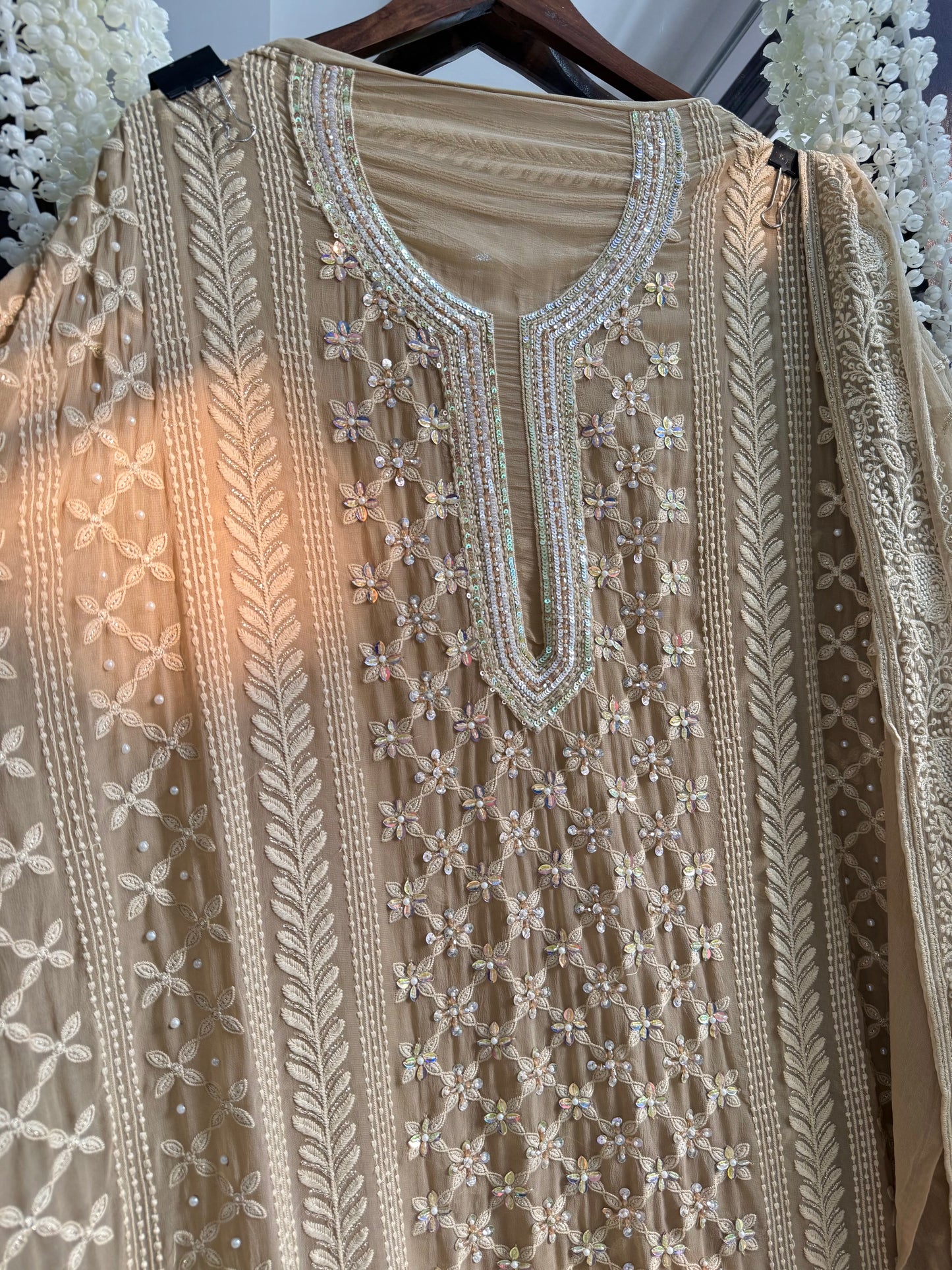Lucknowi crystal handwork suit