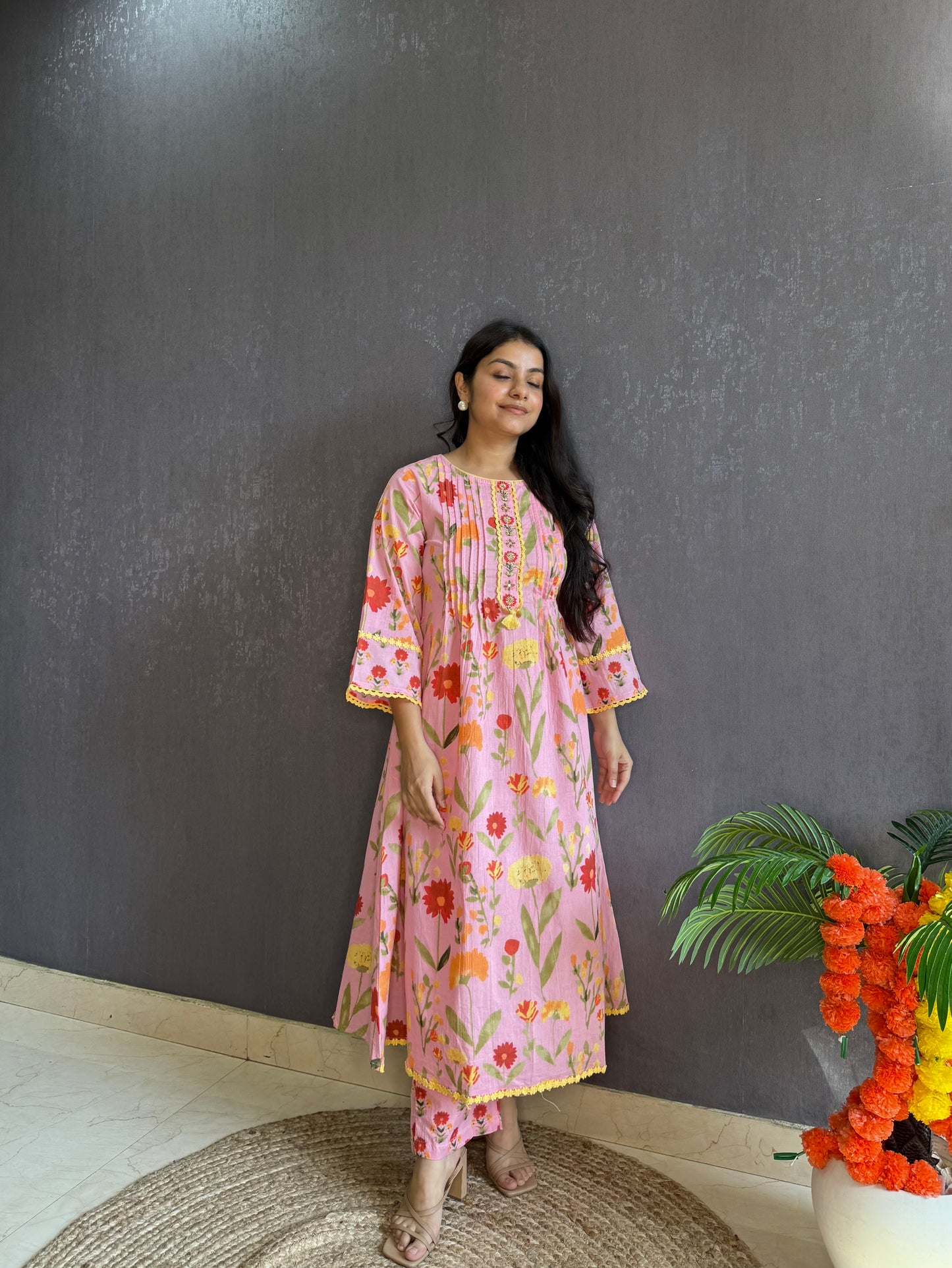 Florals Pure cotton kurta set