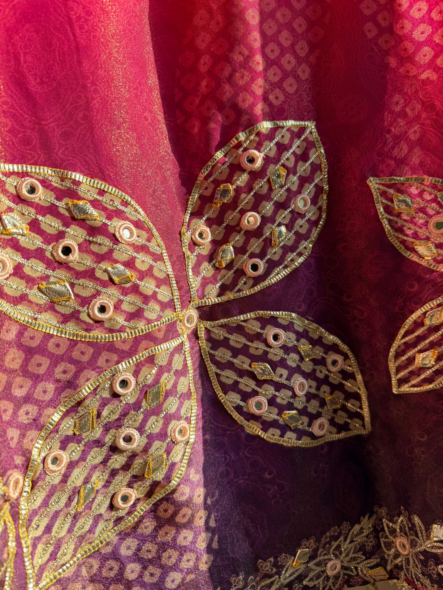 Luxurious Bhandej ombré gotapatti suits