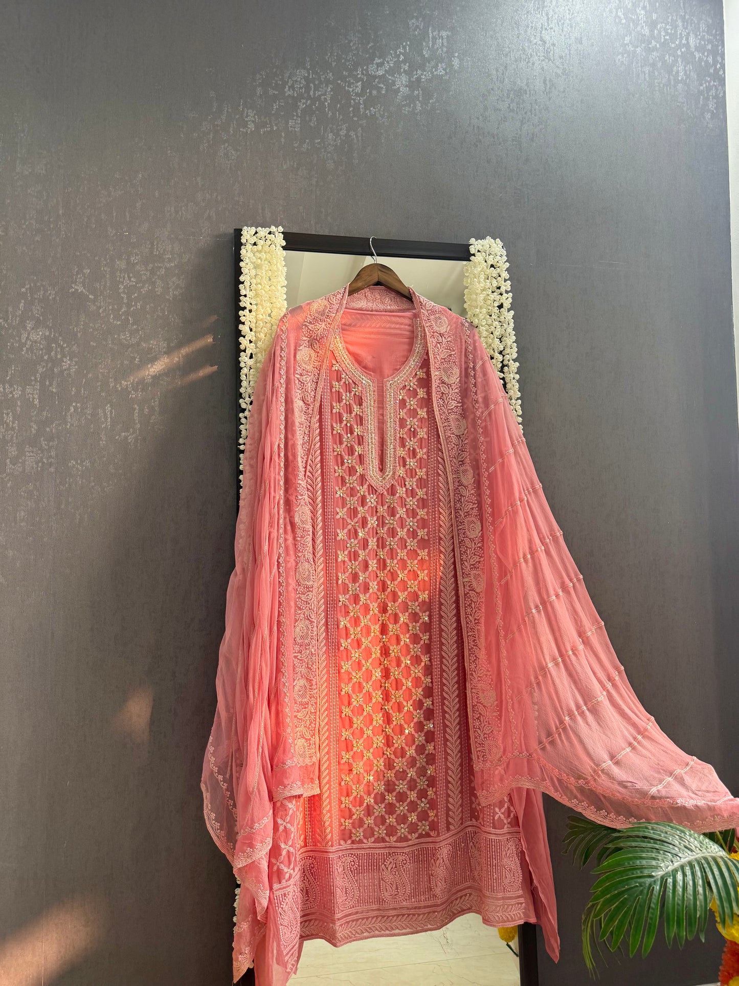 Lucknowi crystal handwork suit
