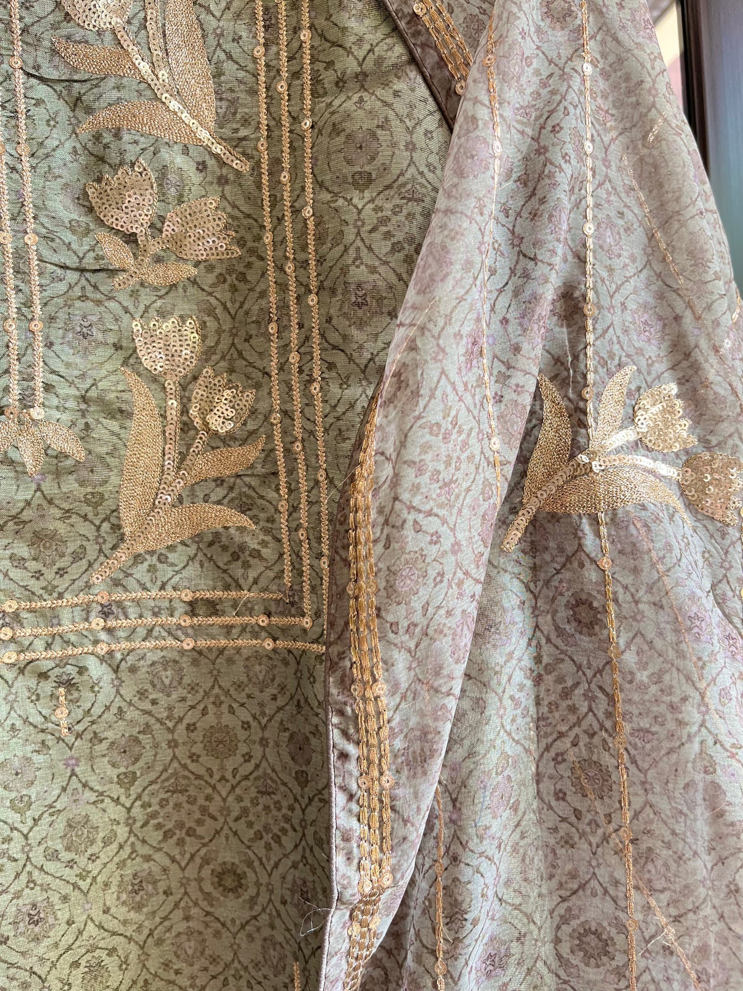 Marori aari work jacquard suit