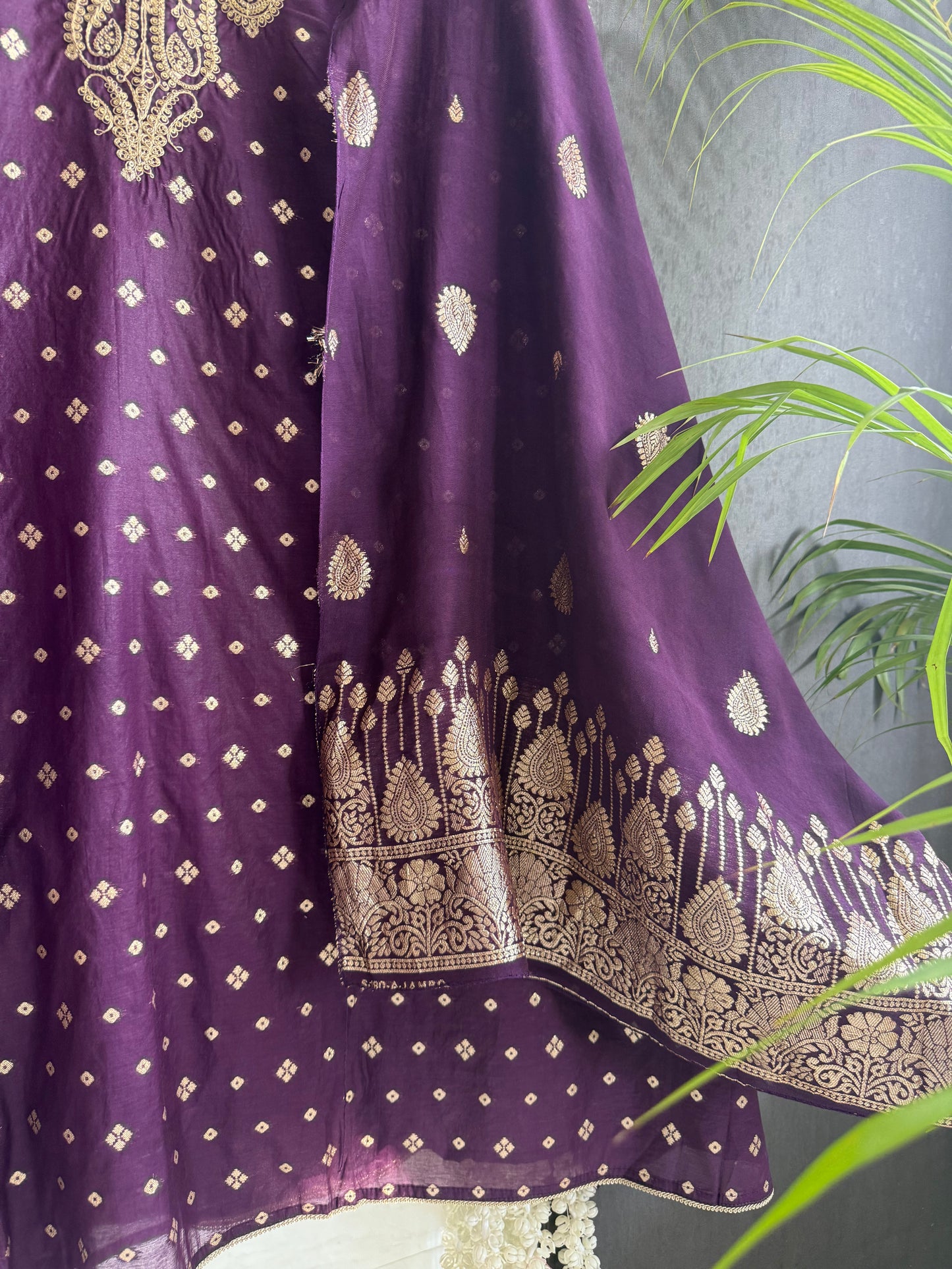 Semi Benarsi silk aari work suit
