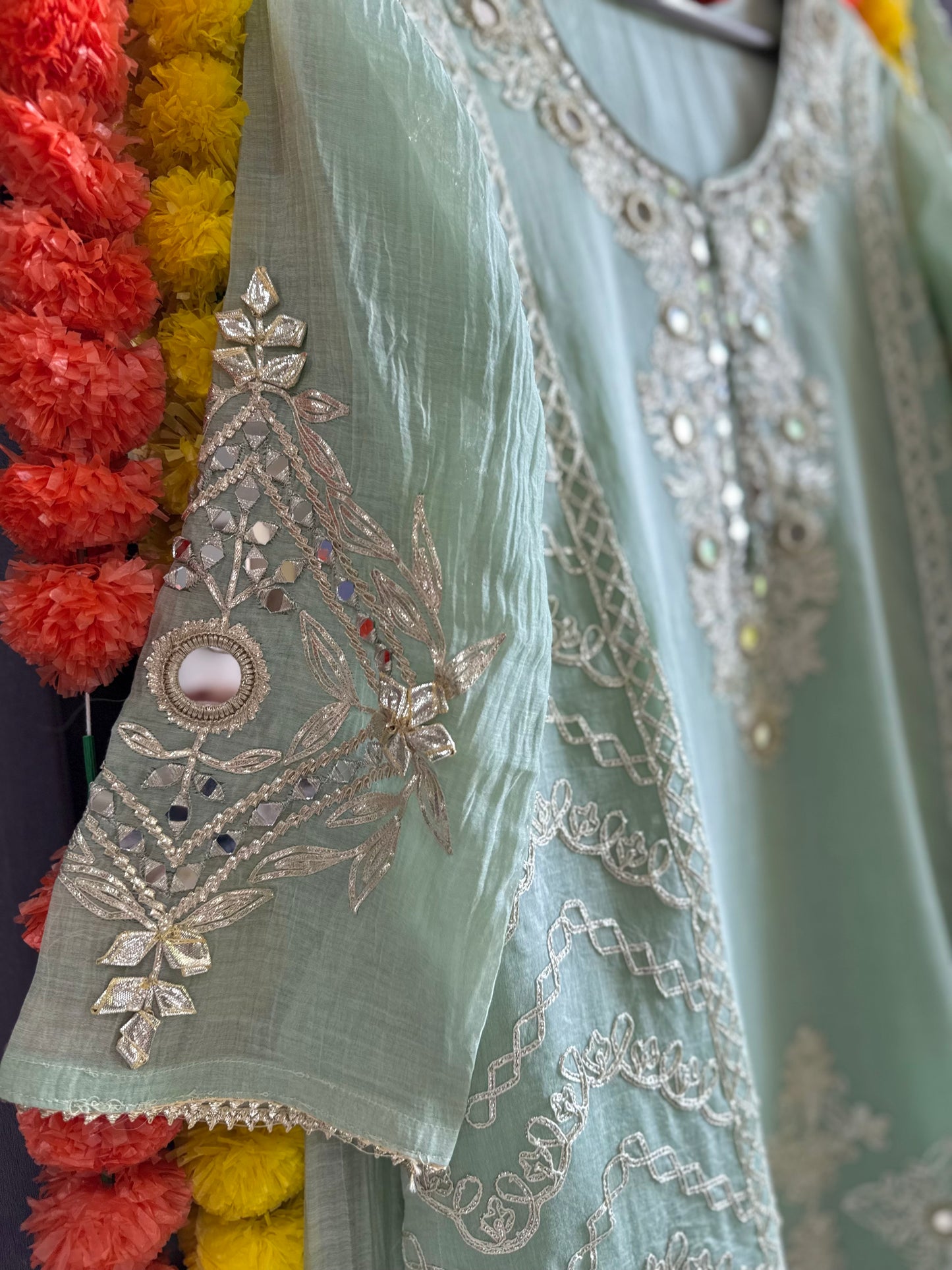 Luxurious mul cotton gotapatti sharara set
